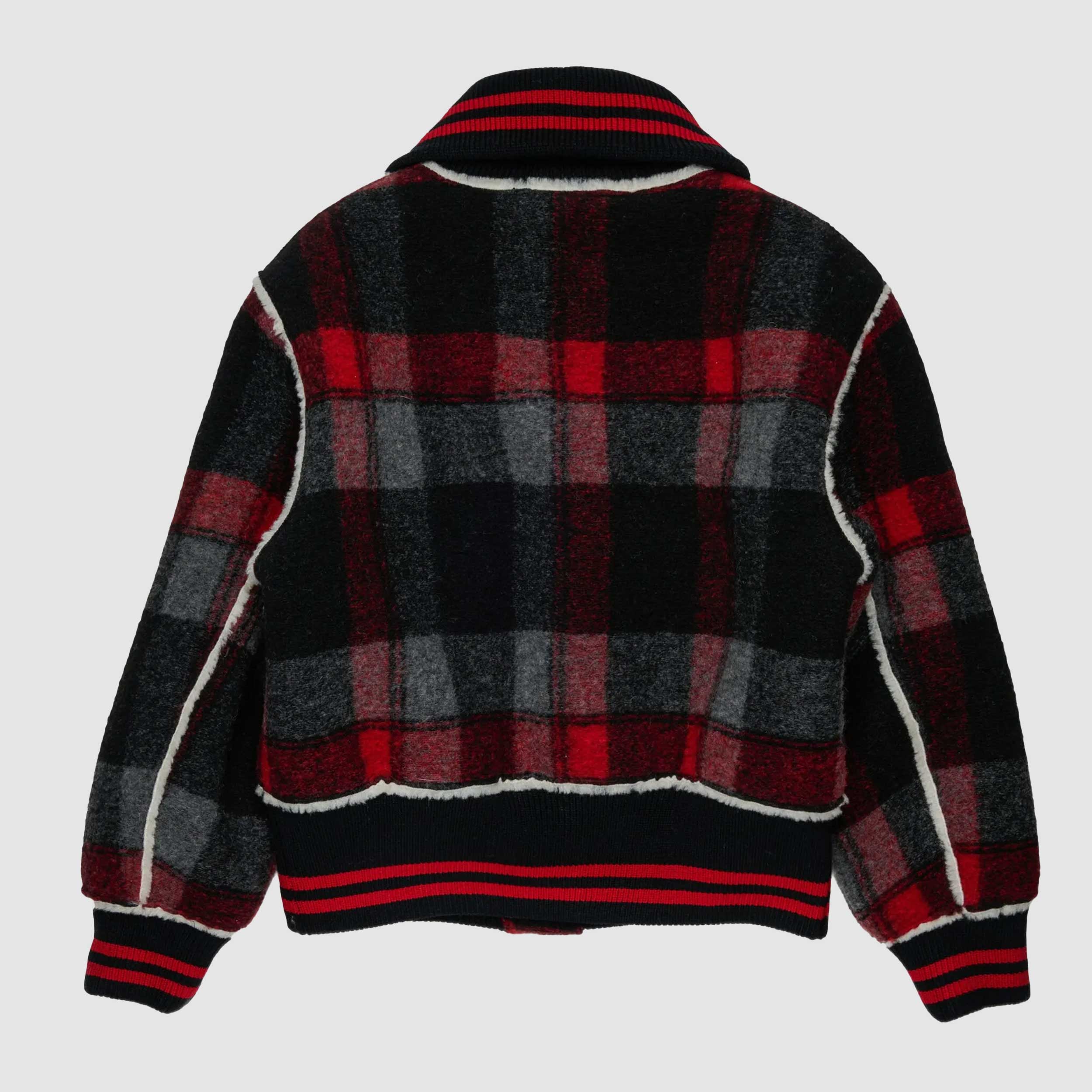 Tricolour Check Jacket for Boys Signed MM6