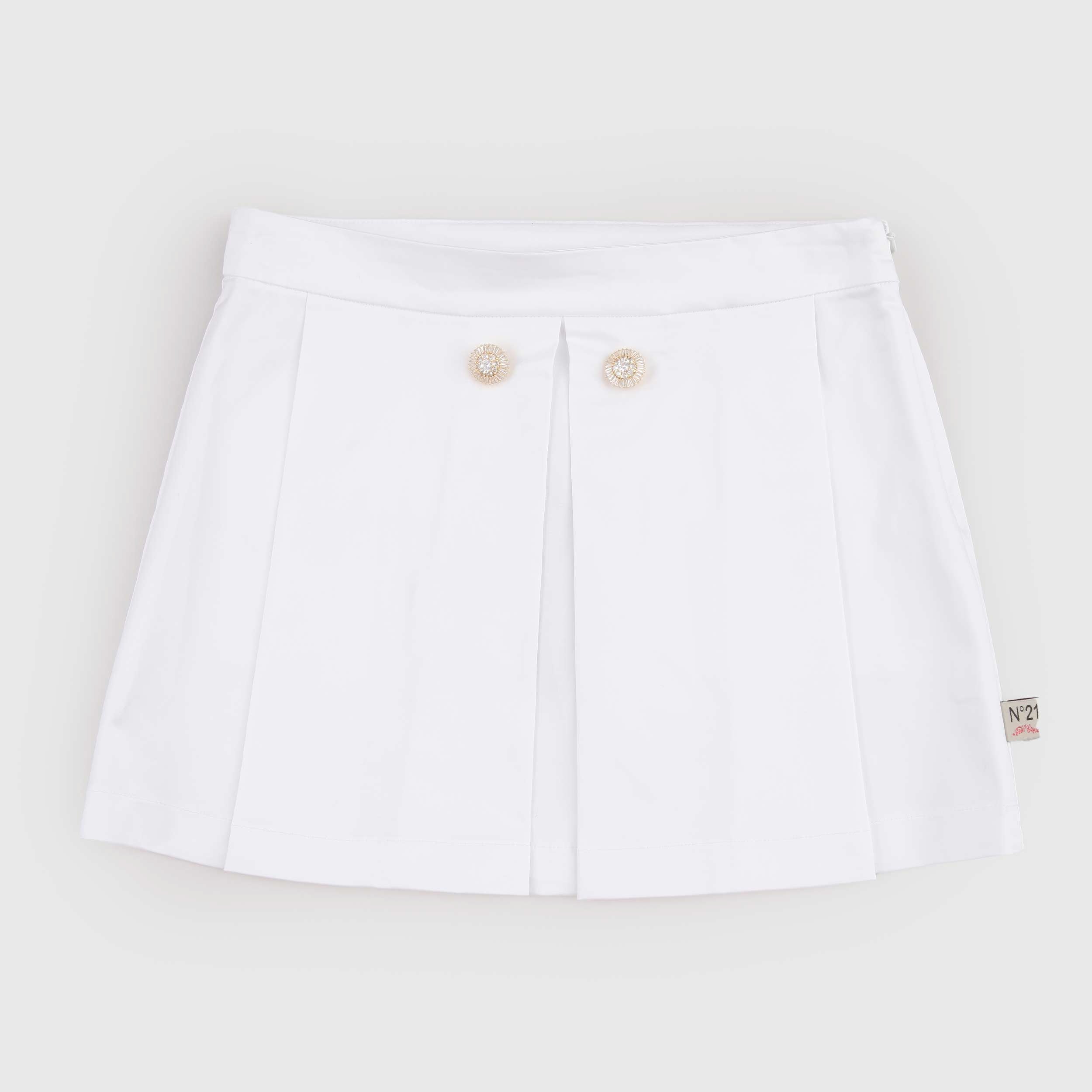 White Skirt with Side Zip by N 21
