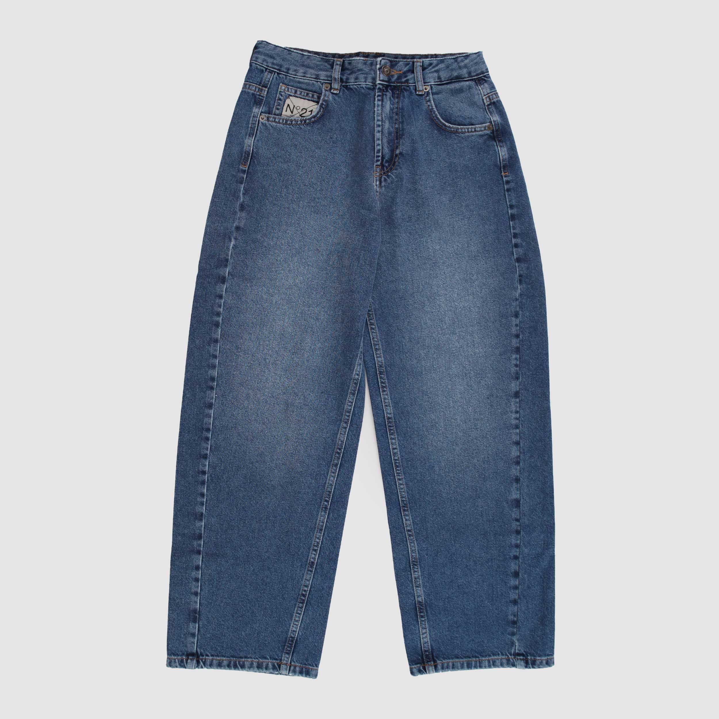 Jeans Denim Blu Cinque Tasche con Coulisse Firmato N 21