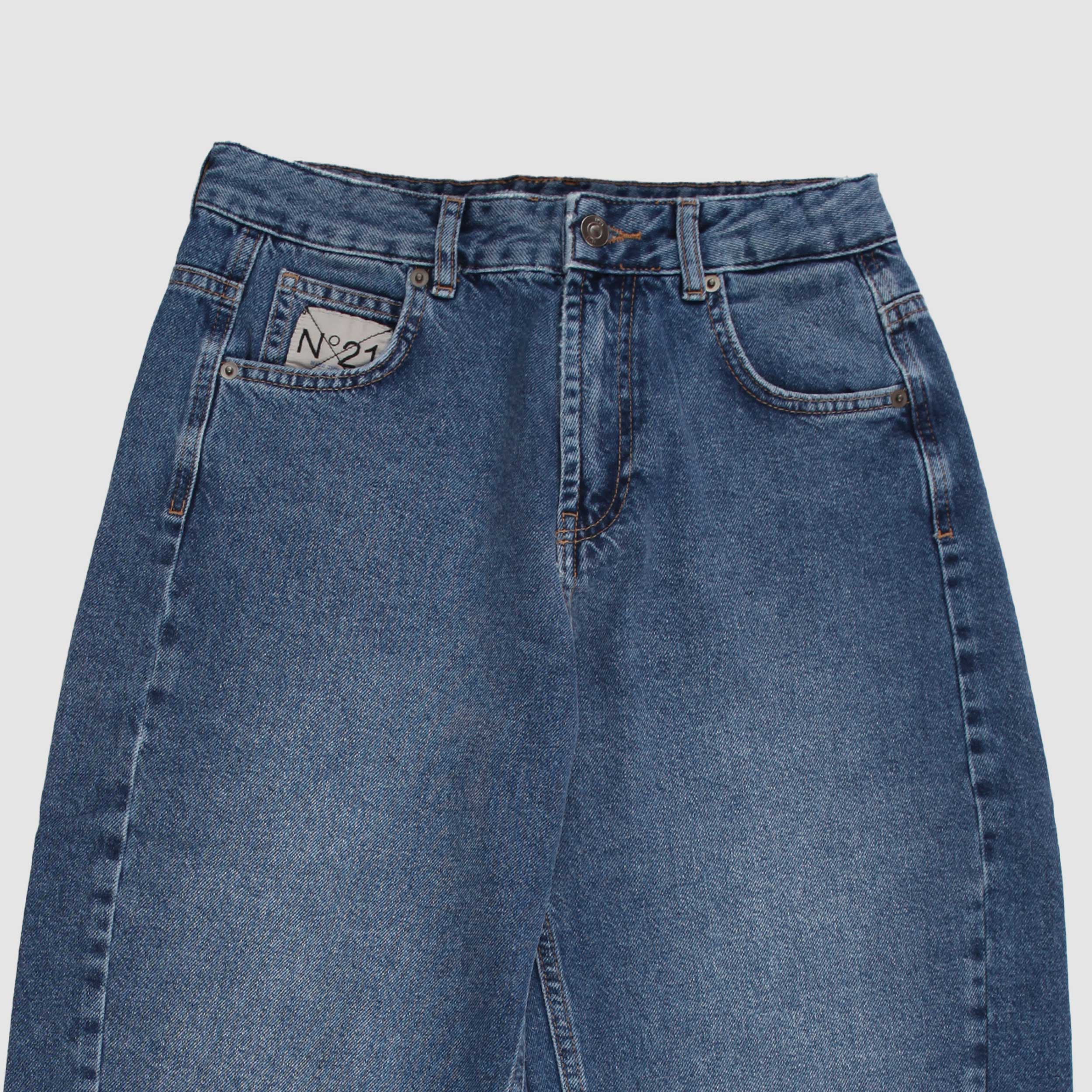Denim Blue Five Pockets Jeans with Drawstring Signed N 21