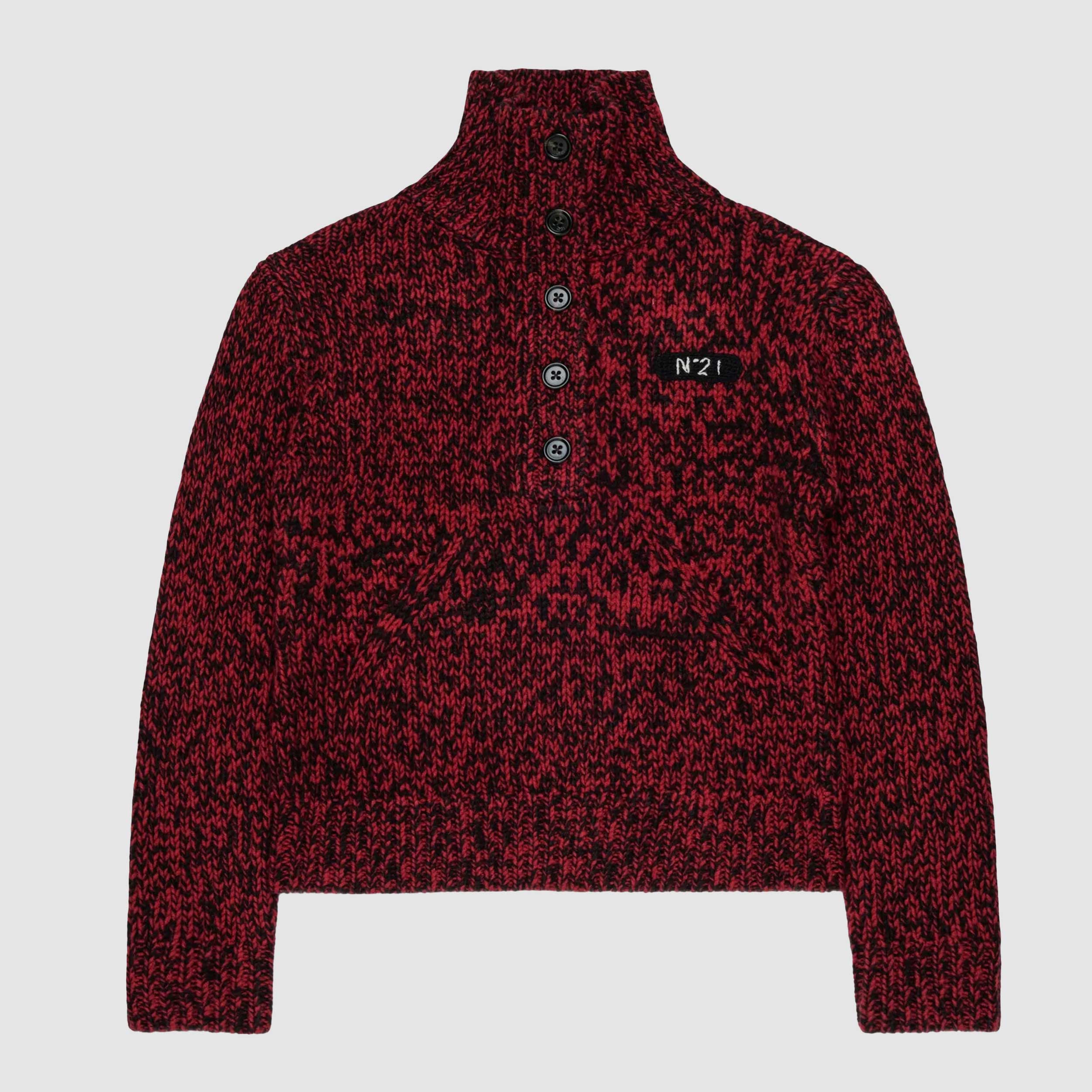 Red and Black Pullover with Tag for Girl by MM6