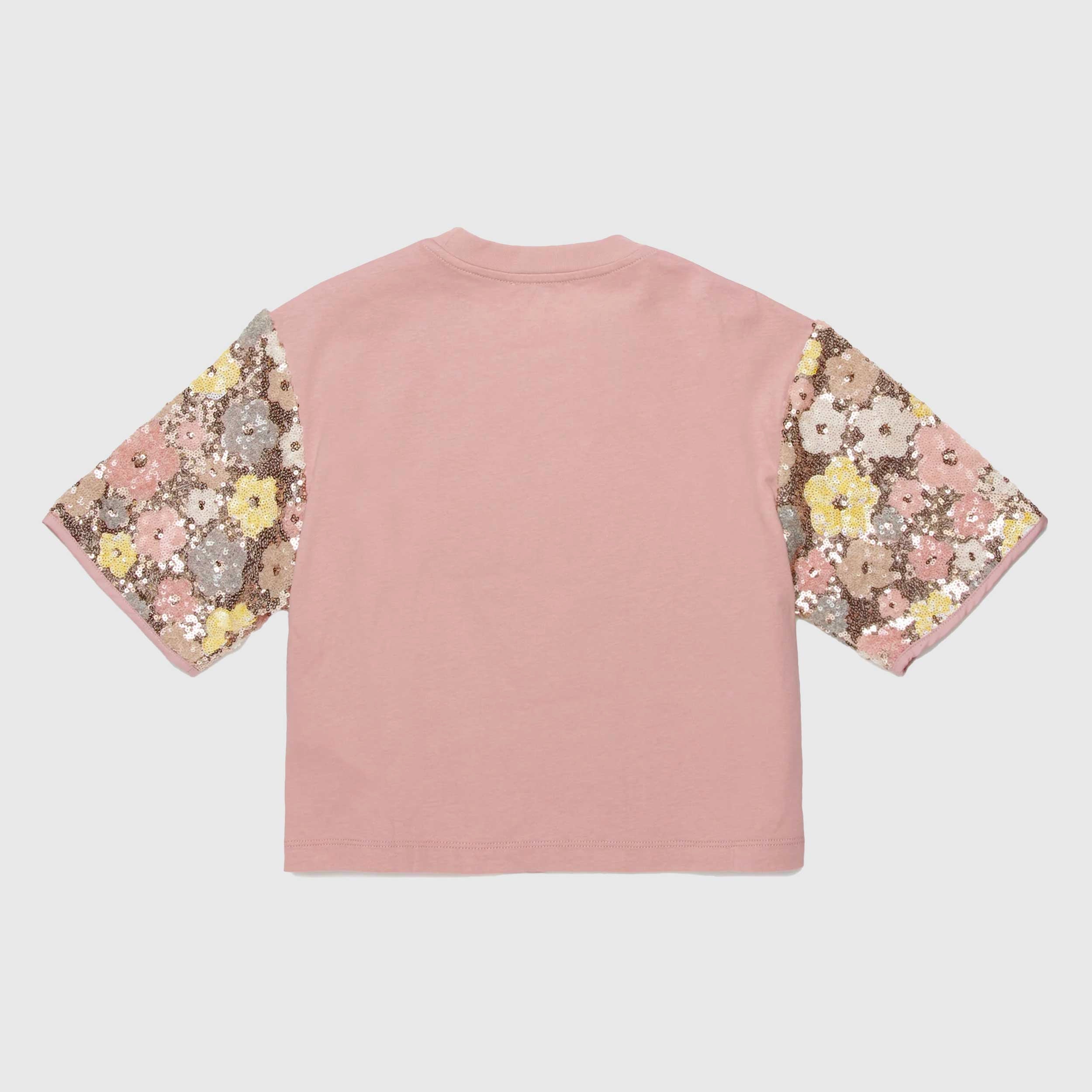 T-shirt Girocollo Con Ricamo Paillettes Firmata N.21