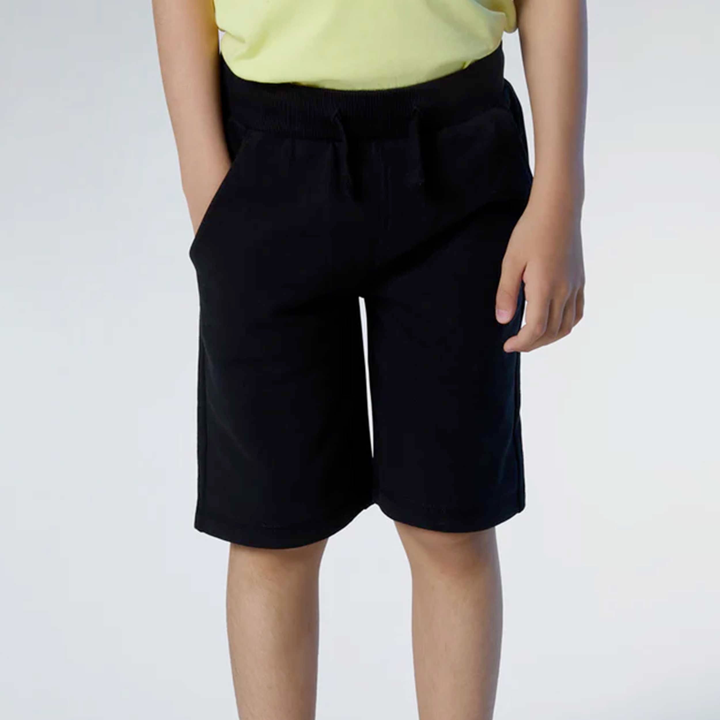 NORTH SAILS Black Fleece Bermuda Shorts with Signature Logo