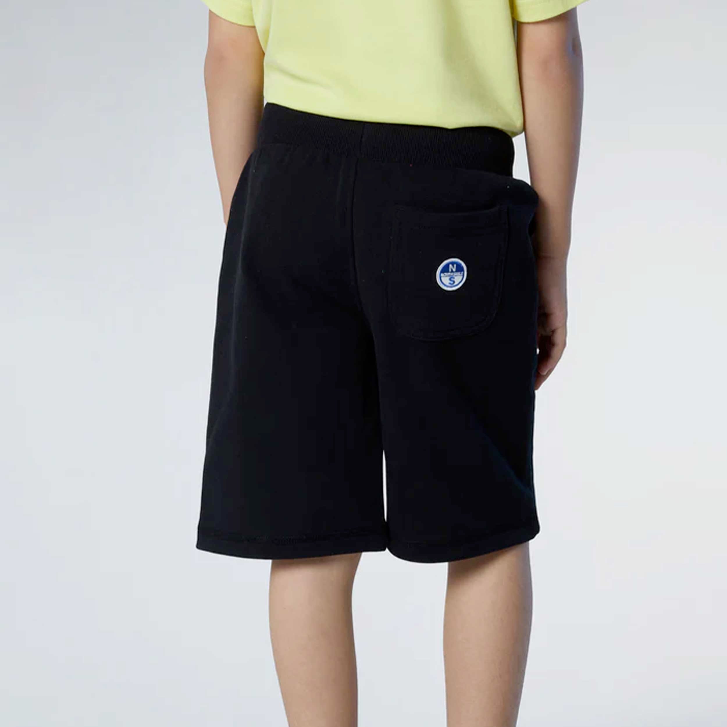Bermuda Nero in Felpa con Logo Firmato NORTH SAILS