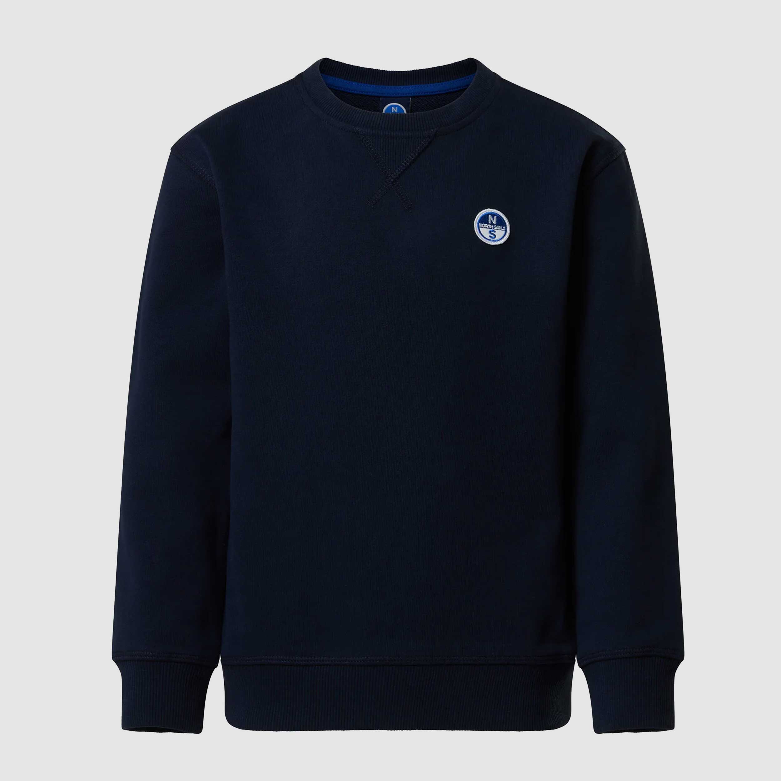 Blue Sweatshirt with Embroidered Logo Patch Signed NORTH SAILS