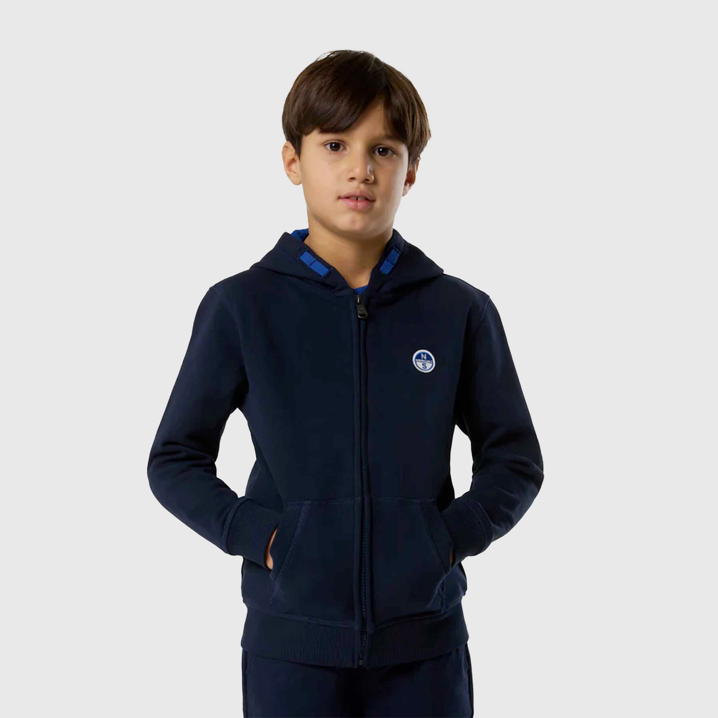 Blue Hoodie with Navy Blue Interior Signed NORTH SAILS