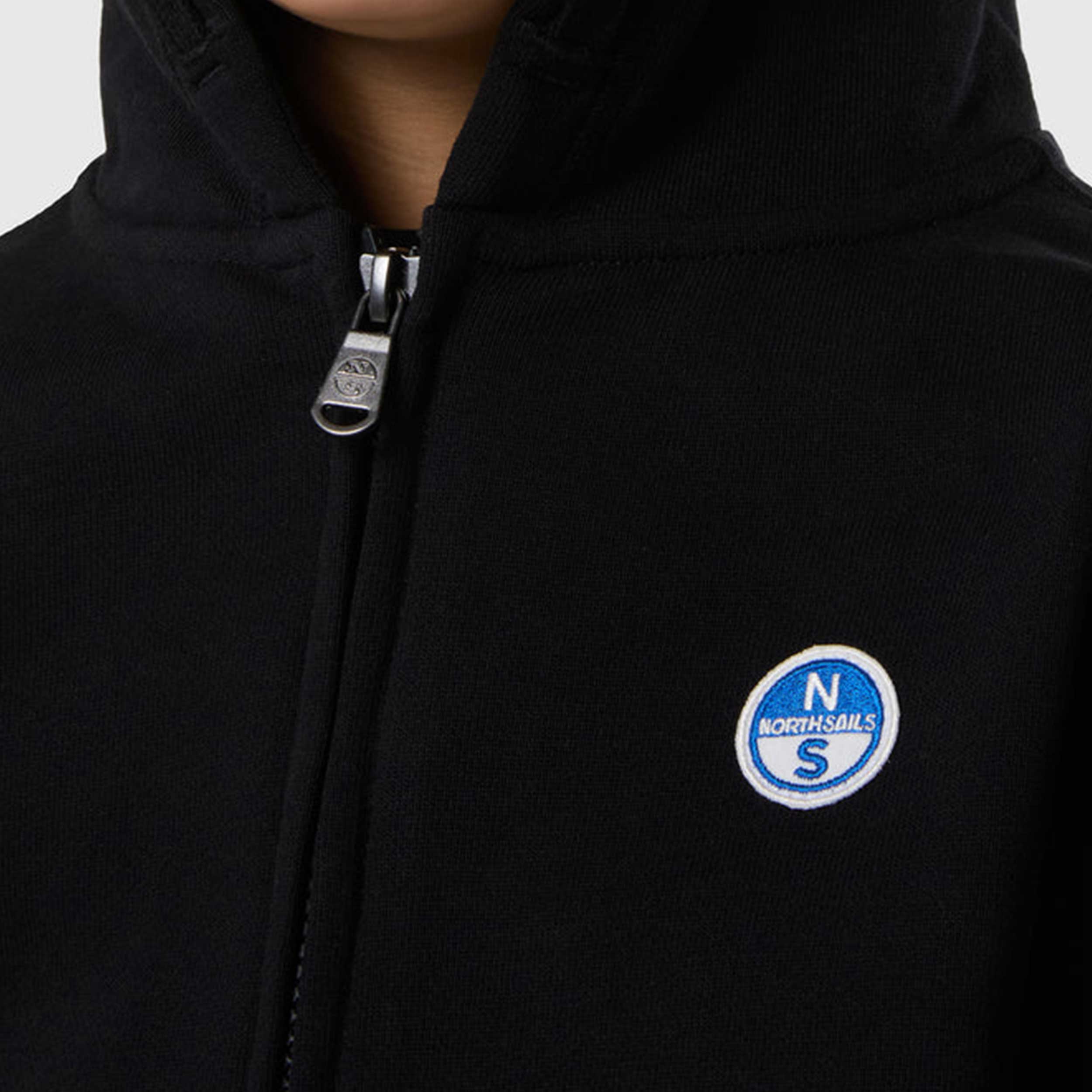 Felpa Nera con Logo sul Davanti Firmata NORTH SAILS