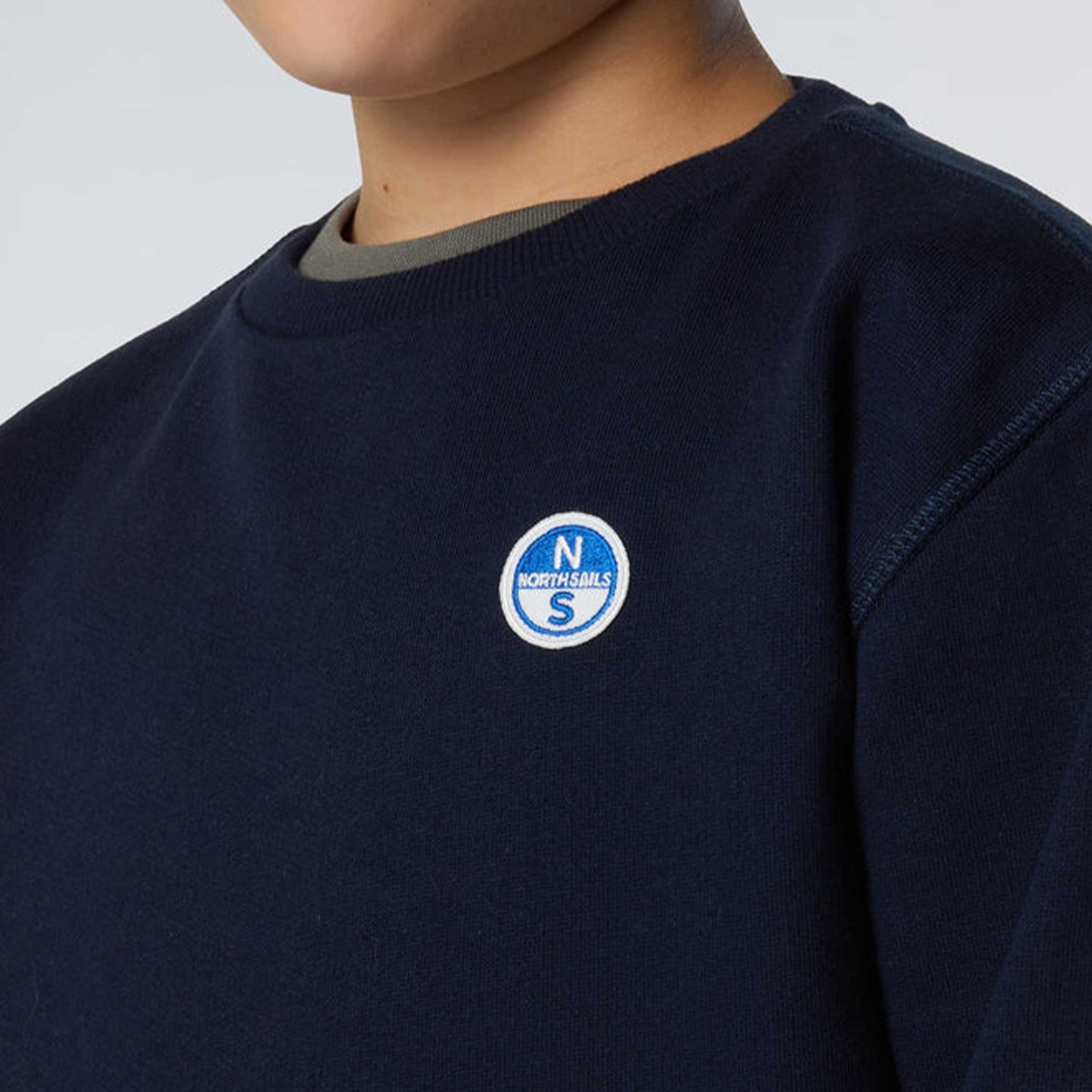 Felpa Blu Con Patch Logo Firmata NORTH SAILS