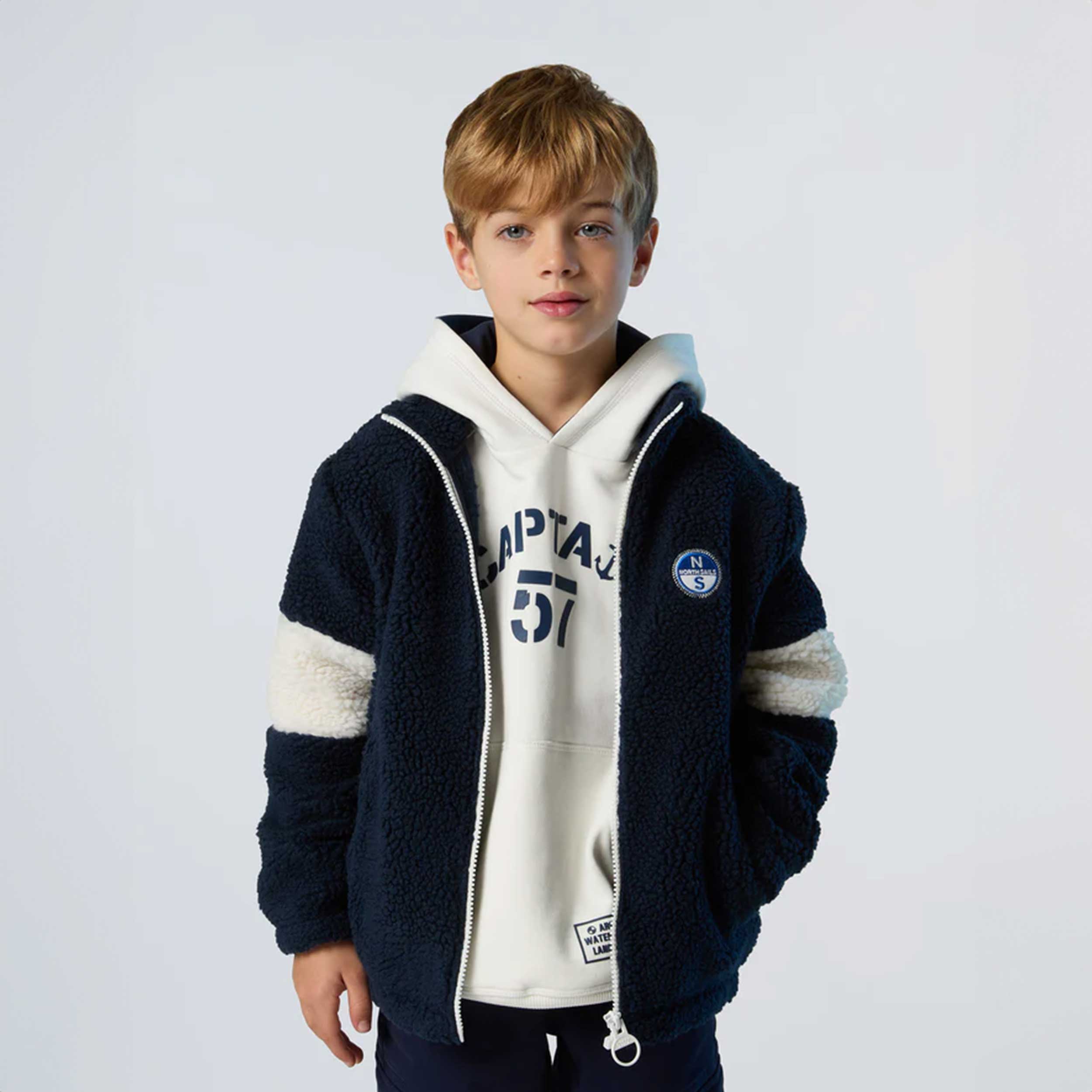 Felpa In Teddy Con Zip Firmata NORTH SAILS