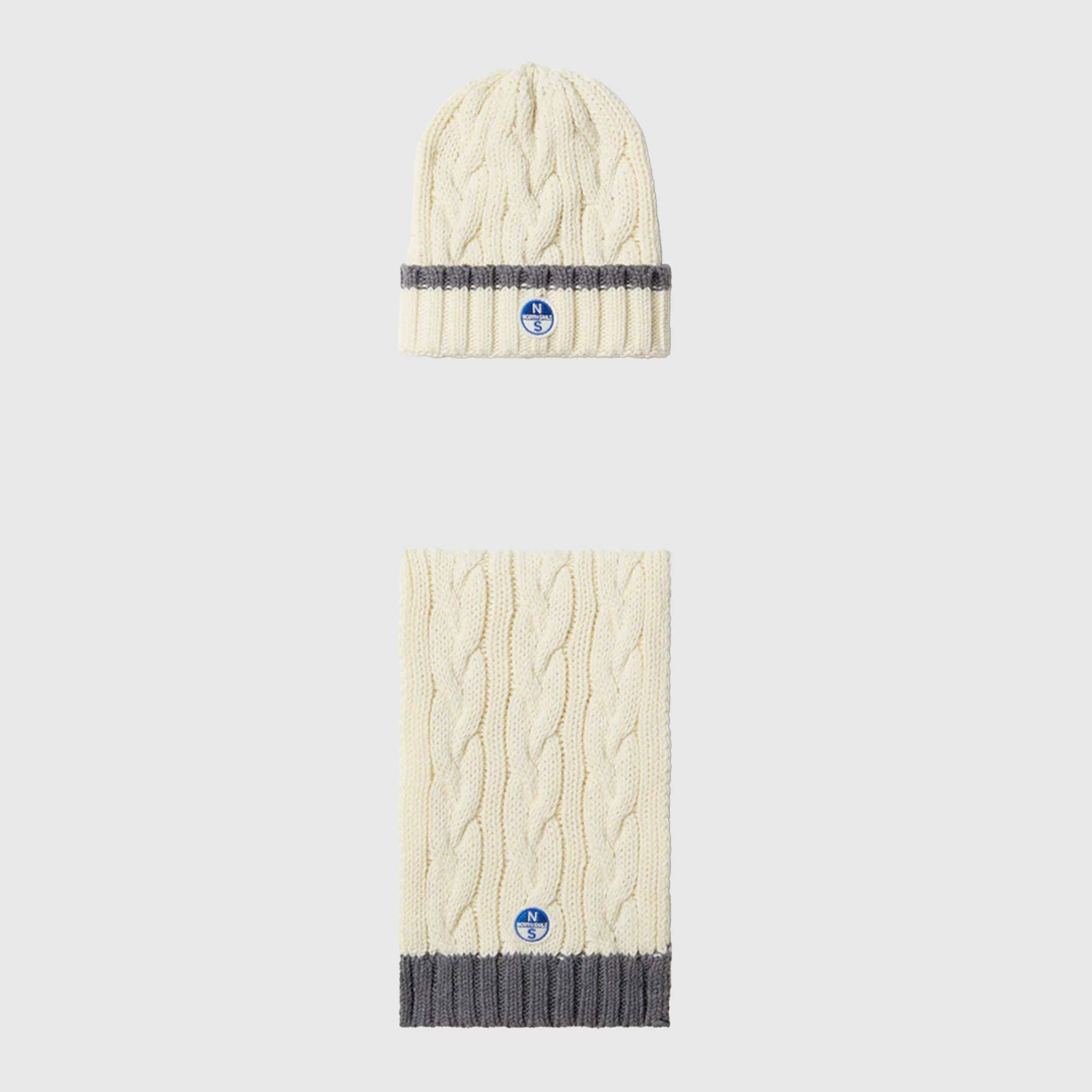 NORTH SAILS Beige Beanie and Scarf Gift Set