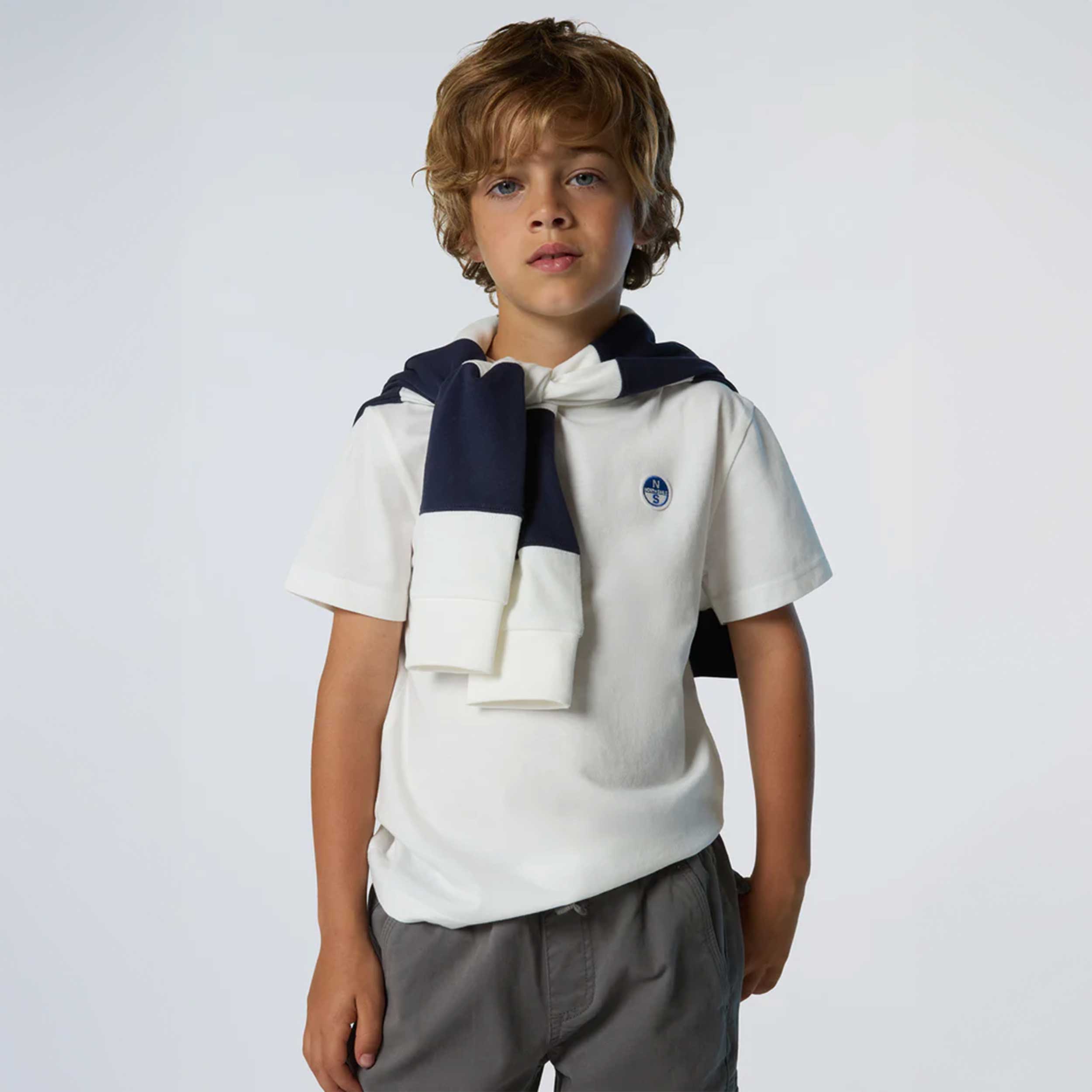 White T-shirt with logo patch signed NORTH SAILS