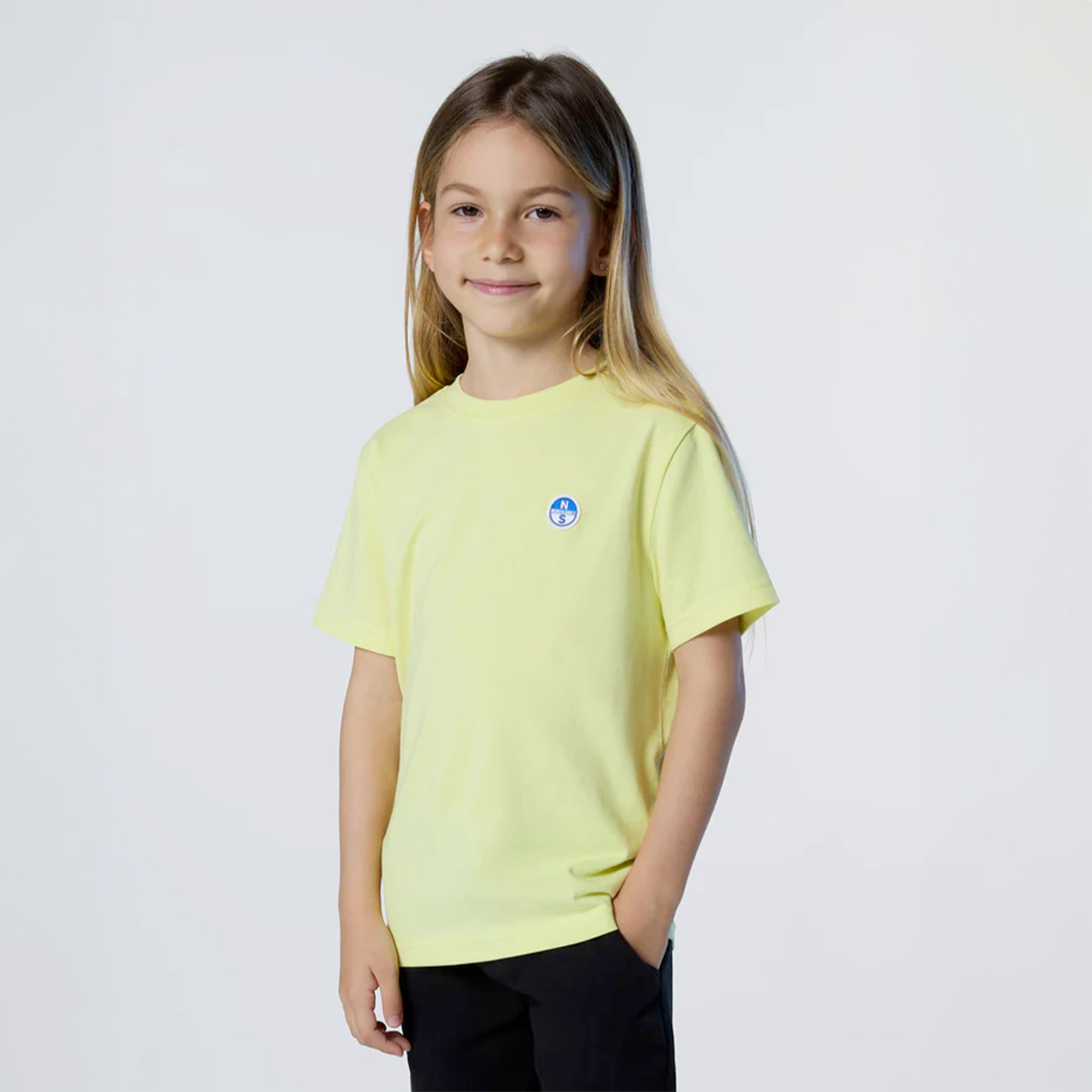 Yellow T-shirt with light blue print by NORTH SAILS