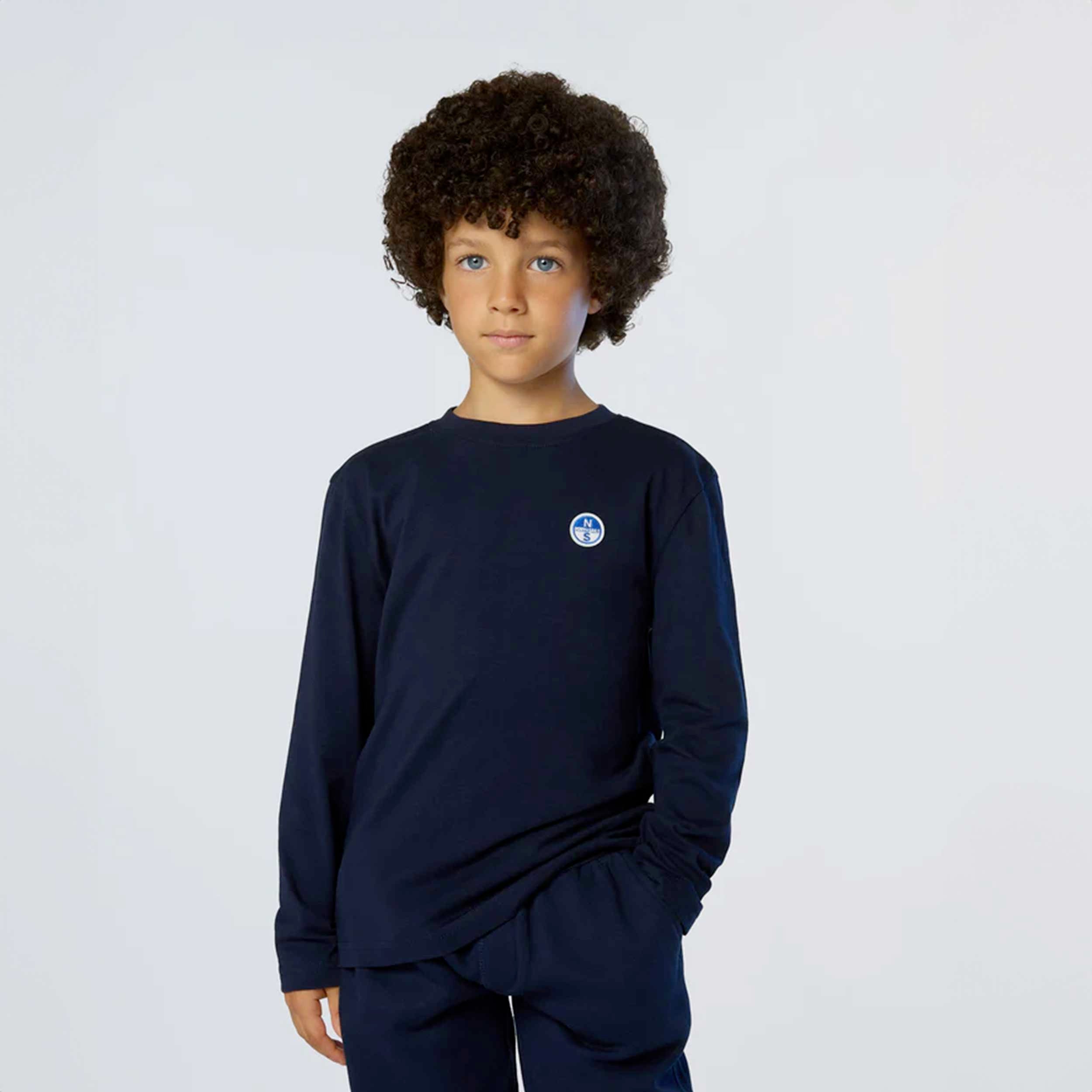 T-shirt Blu A Maniche Lunghe Firmata NORTH SAILS