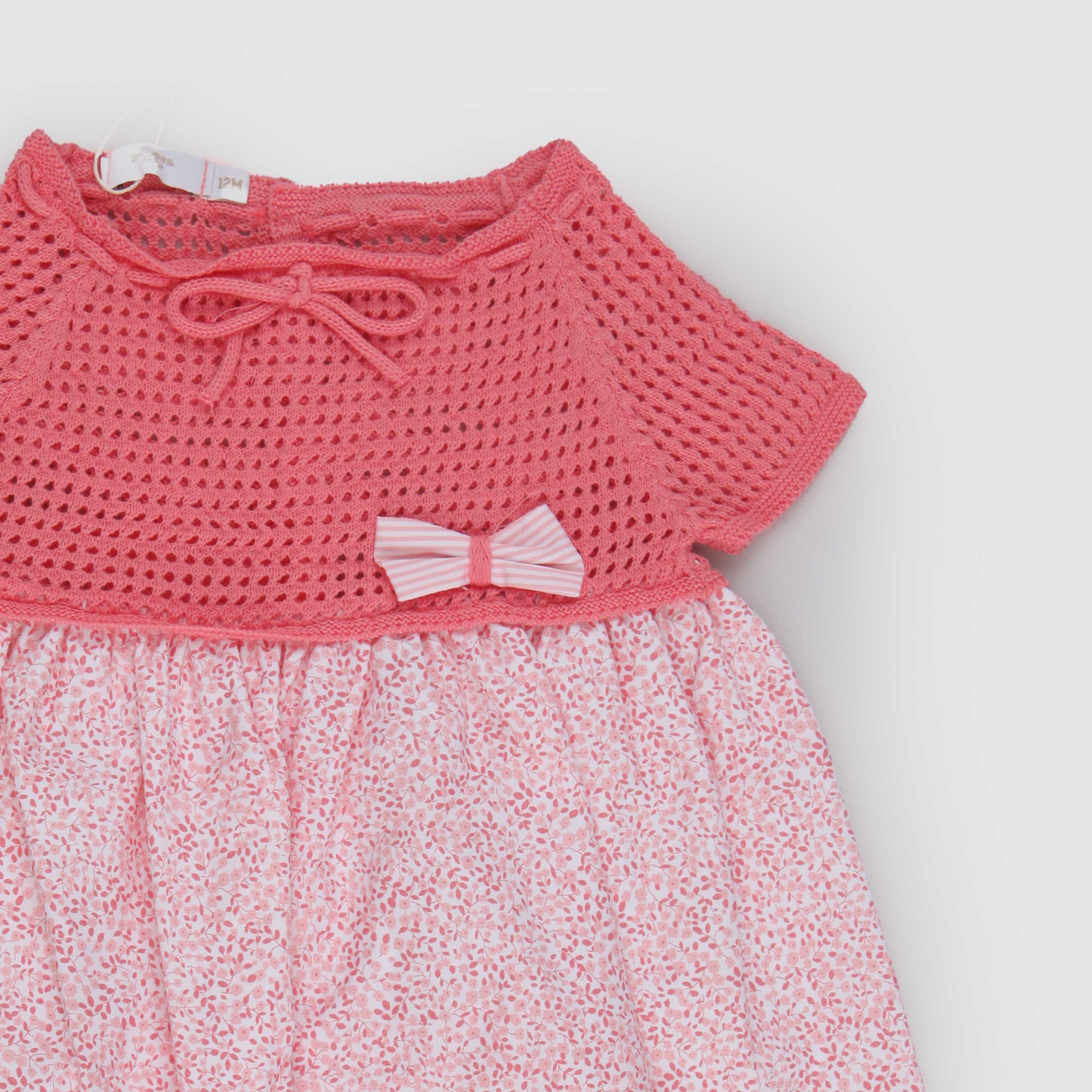 Abito Rosa Fragola con Fiorellini Firmato PECESA