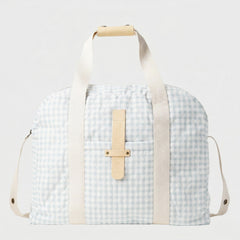 Borsa Fasciatoio Mamma a Quadri Celeste Firmata ONE MORE IN THE FAMILY