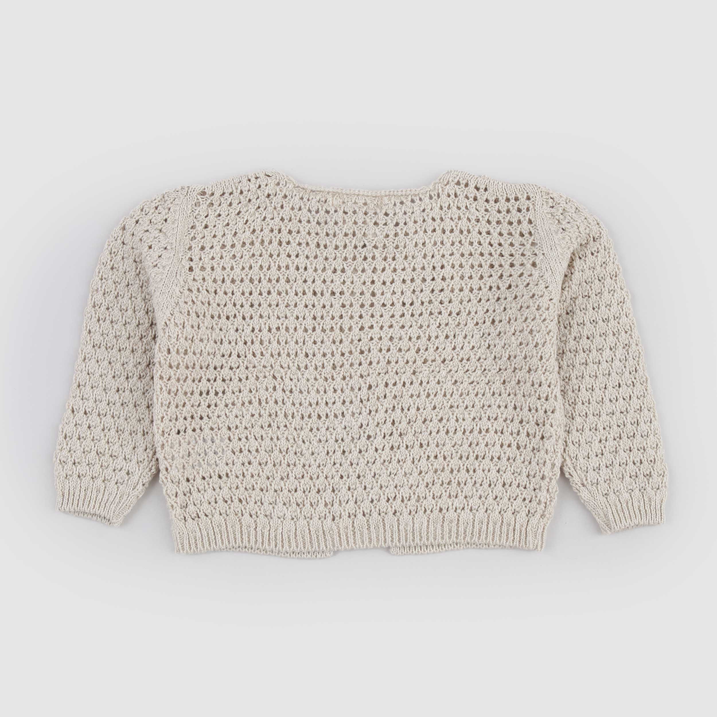 Cardigan Beige con Fiocco Firmato ONE MORE IN THE FAMILY