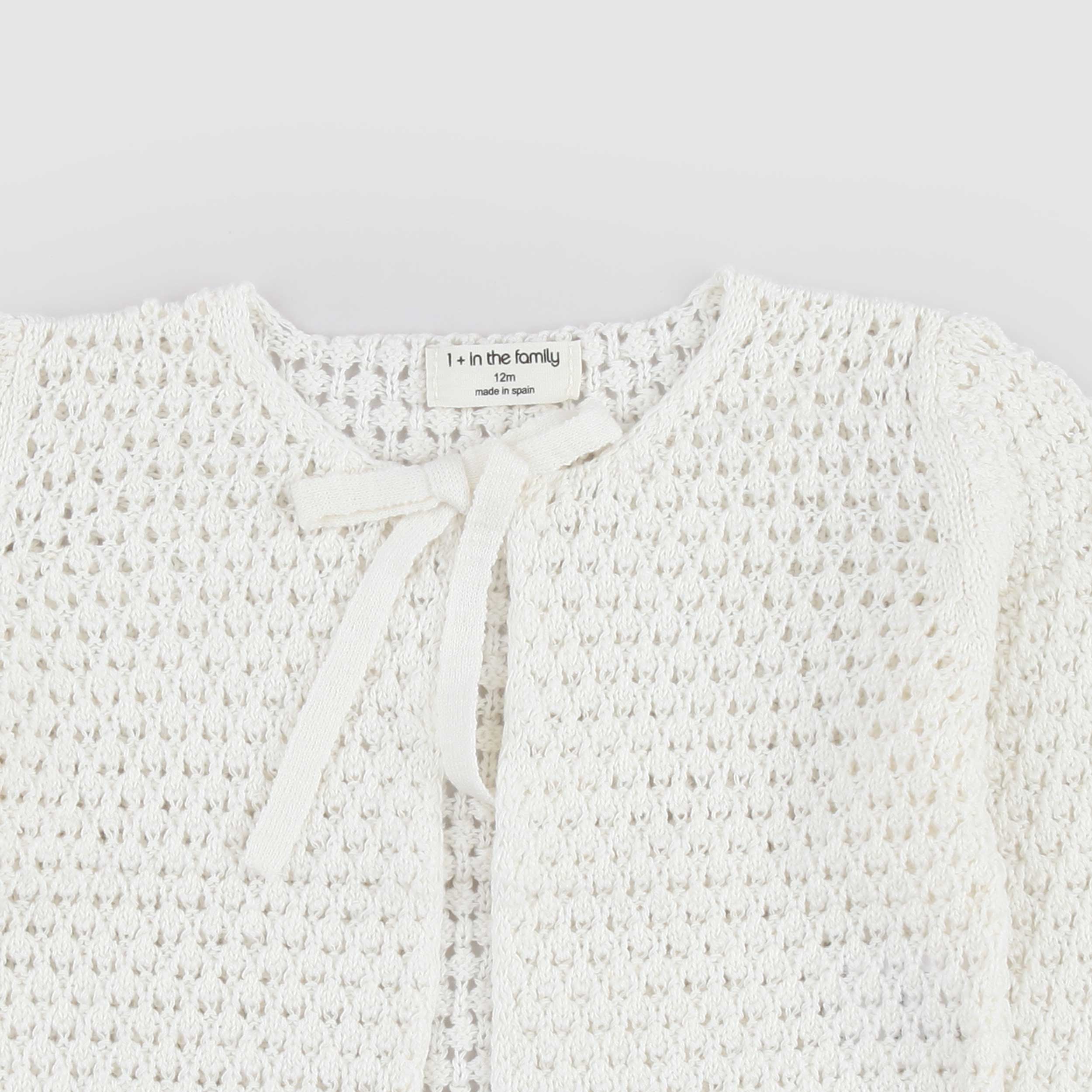 Cardigan Latte Lavorato ai Ferri Firmato ONE MORE IN THE FAMILY