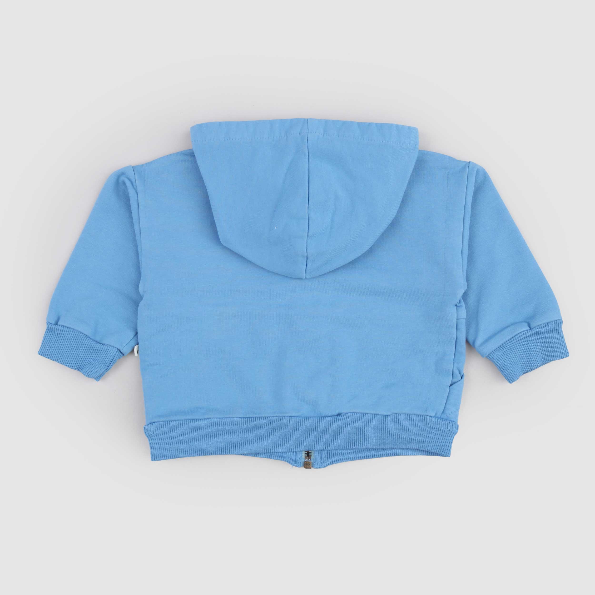 Felpa Celeste con Zip Firmata ONE MORE IN THE FAMILY