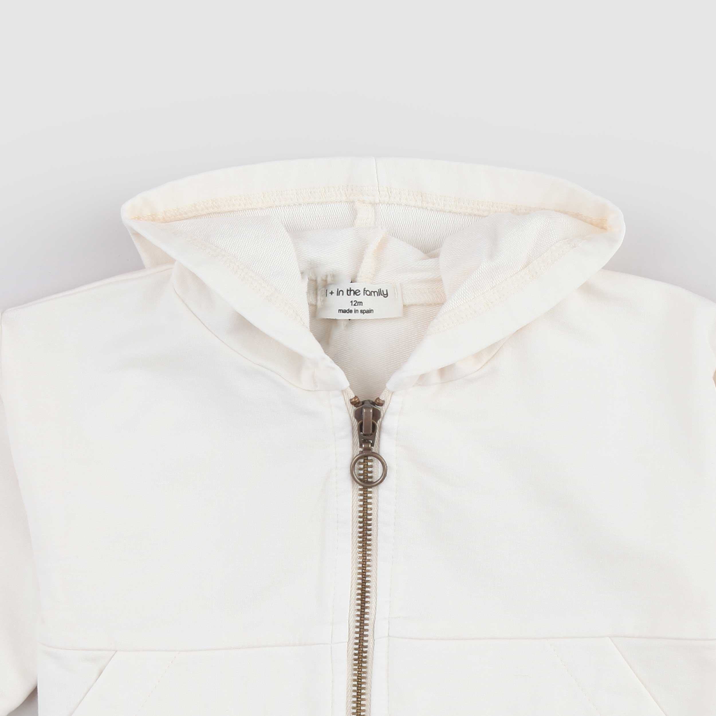 Felpa Crema con Zip Firmata ONE MORE IN THE FAMILY