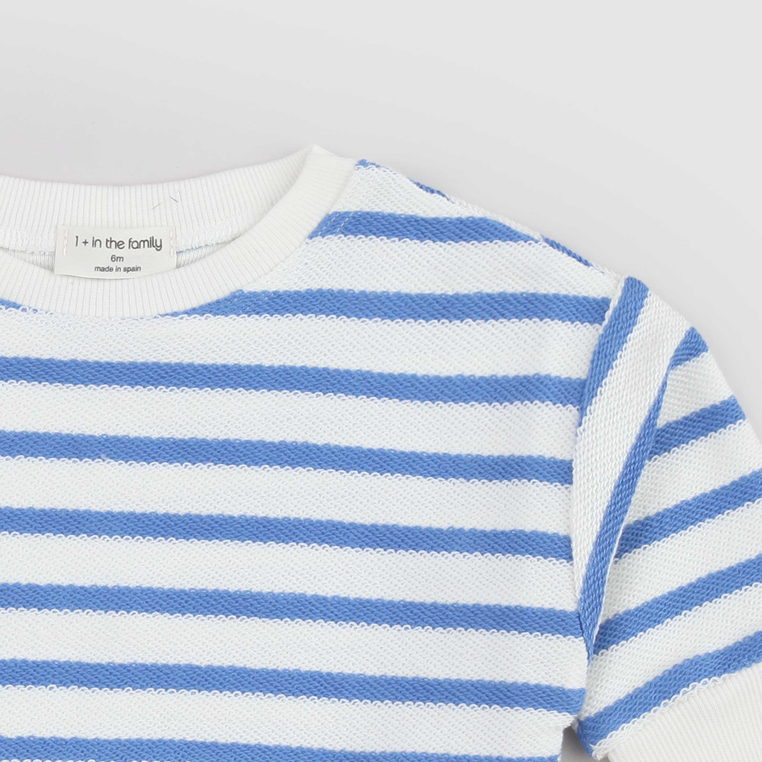 Felpa Bianca e Celeste Firmata ONE MORE IN THE FAMILY