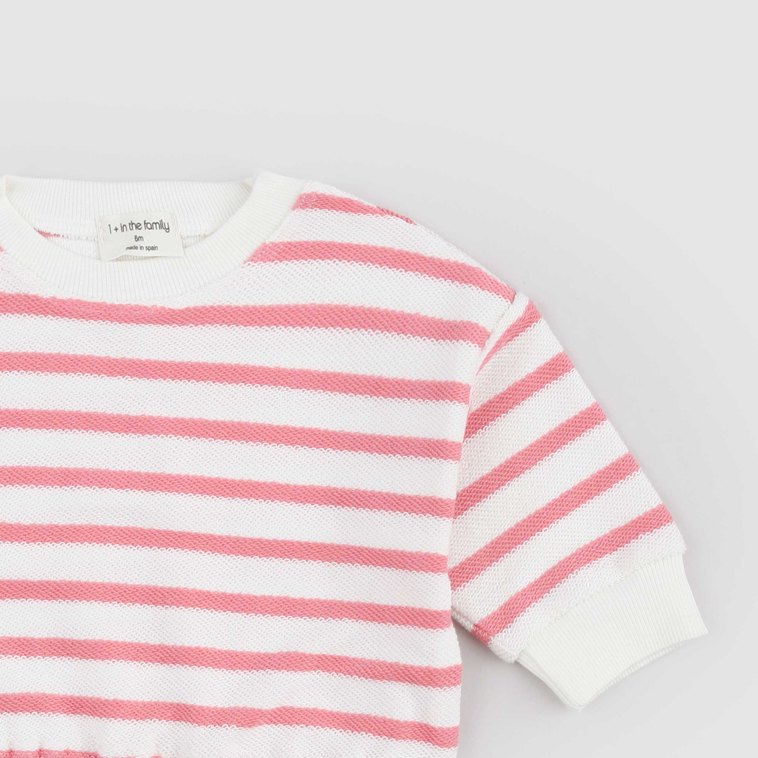 Felpa a Righe Bicolore Firmata ONE MORE IN THE FAMILY