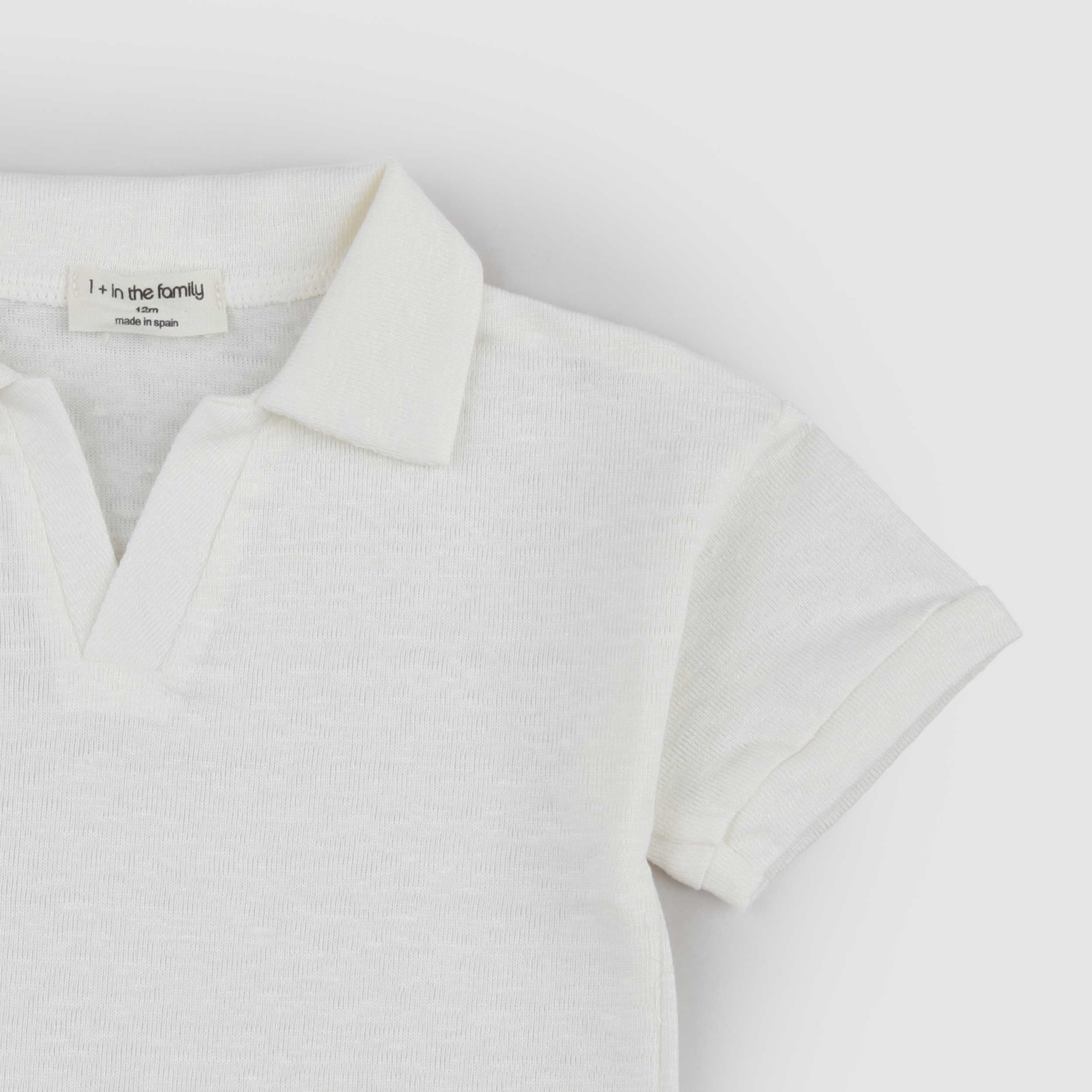 ONE MORE IN THE FAMILY Signature Milk V-Neck T-Shirt