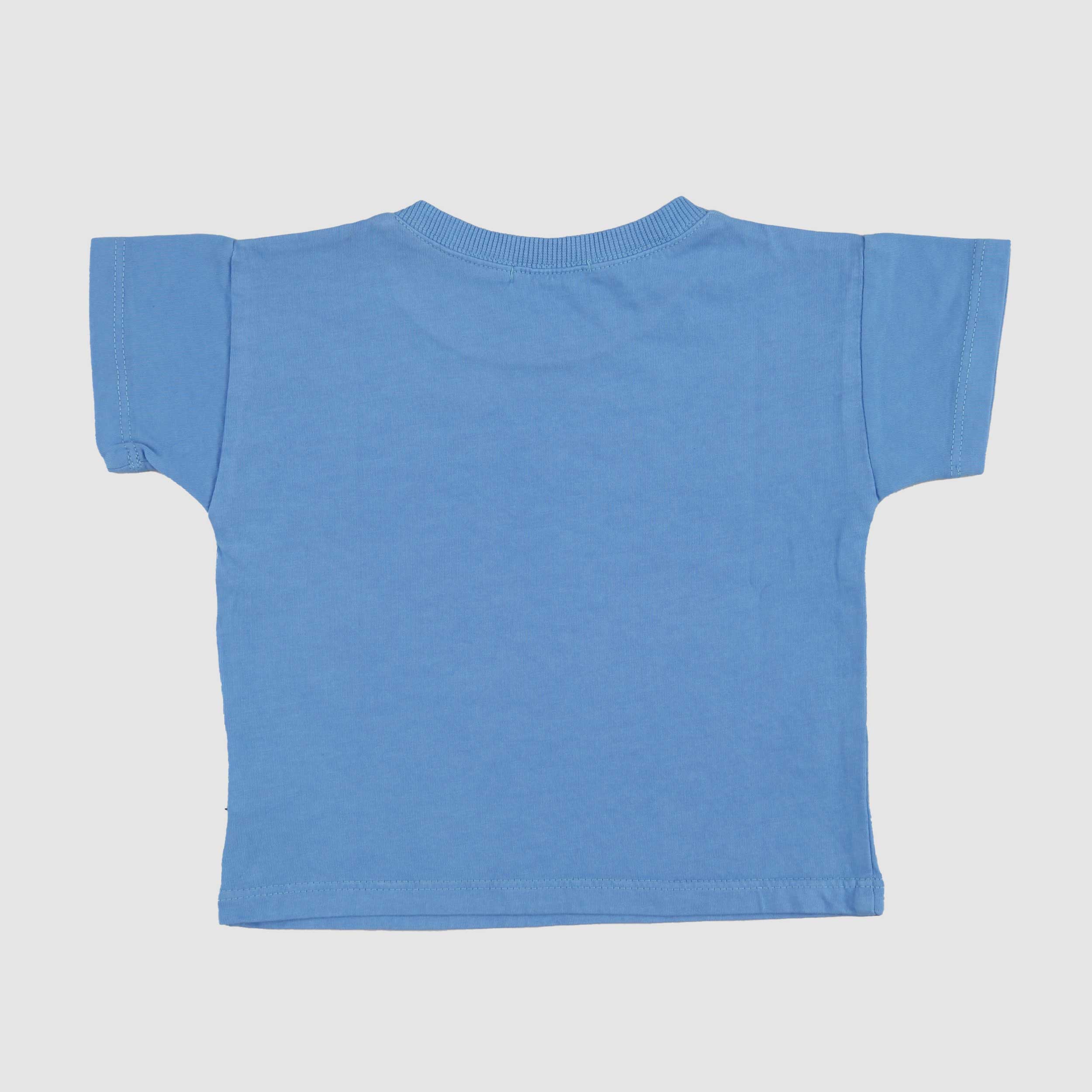 T-shirt Celeste con Stampa Bianca Firmata ONE MORE IN THE FAMILY