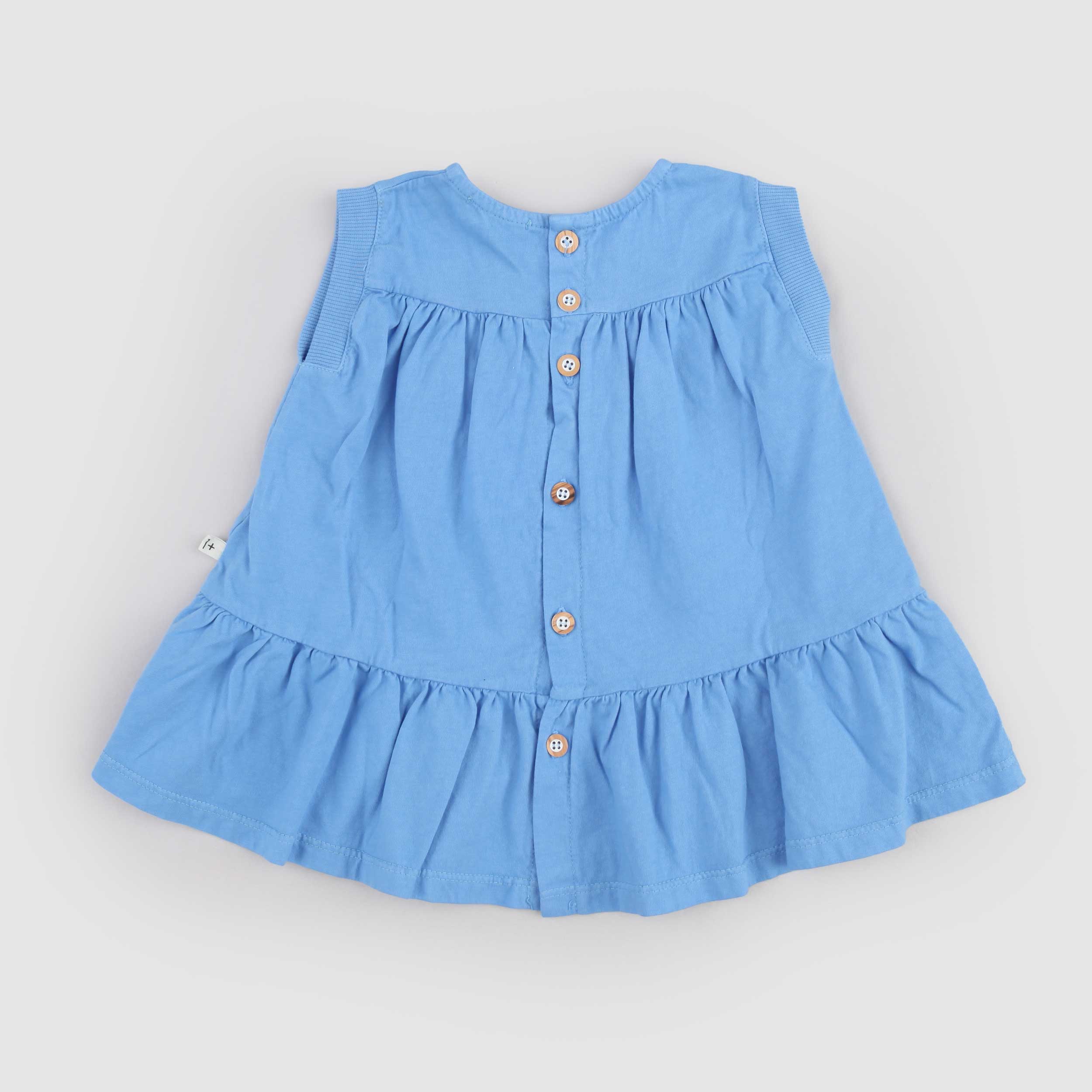 Abito Celeste con Balza Firmato ONE MORE IN THE FAMILY