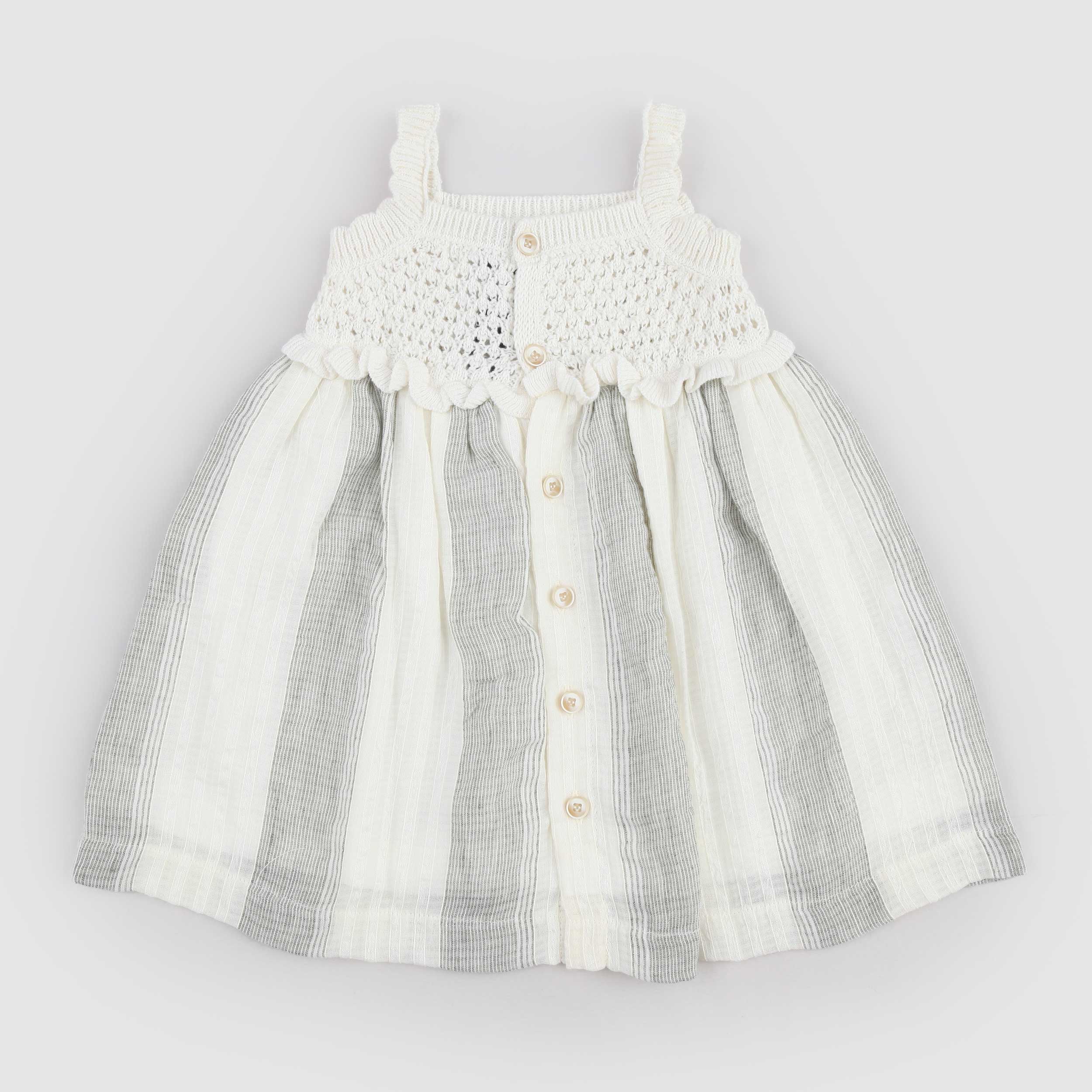 Abito Grigio con Bretelline Firmato ONE MORE IN THE FAMILY