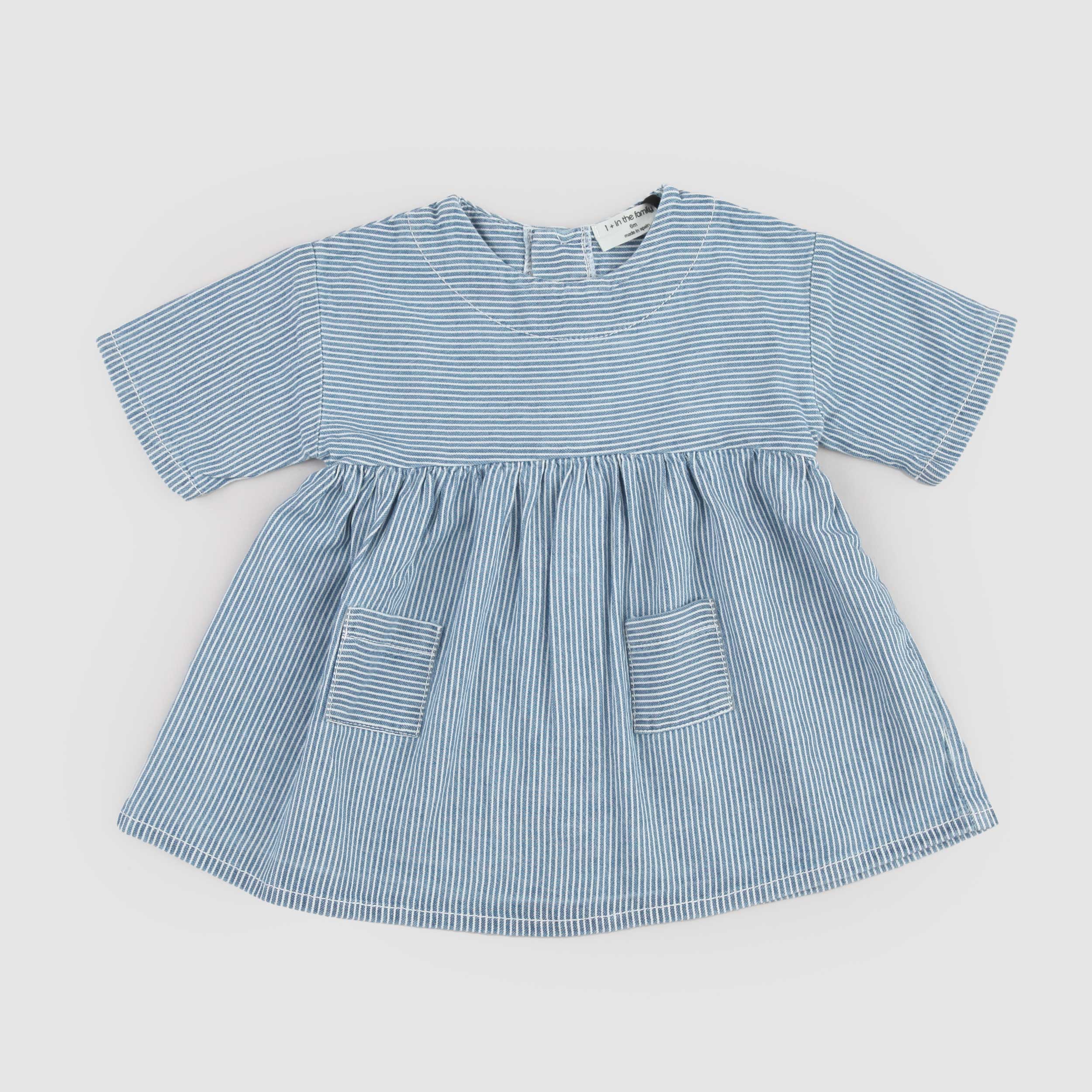 Abito Celeste Stile Impero Firmato ONE MORE IN THE FAMILY