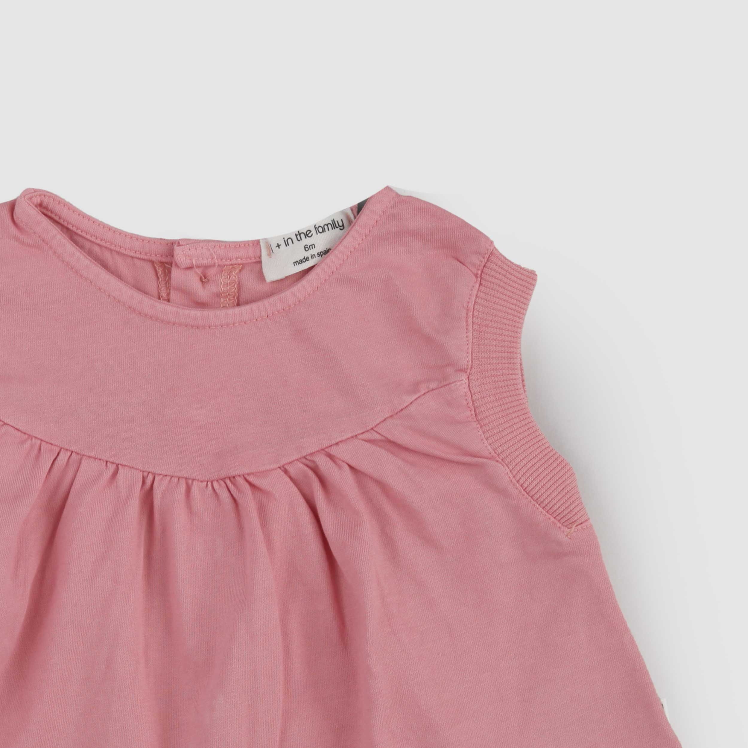 T-shirt Corallo con Bottoni in Legno Firmata ONE MORE IN THE FAMILY