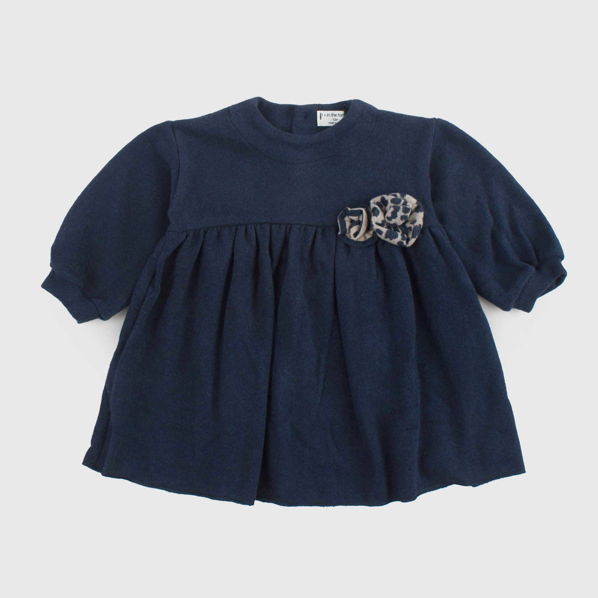 Blue Dress with Flowers for Newborn by ONE MORE IN THE FAMILY