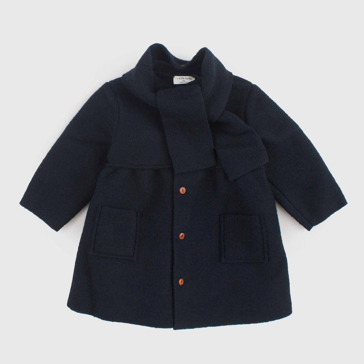 Blue Coat with Scarf for Newborn by ONE MORE IN THE FAMILY