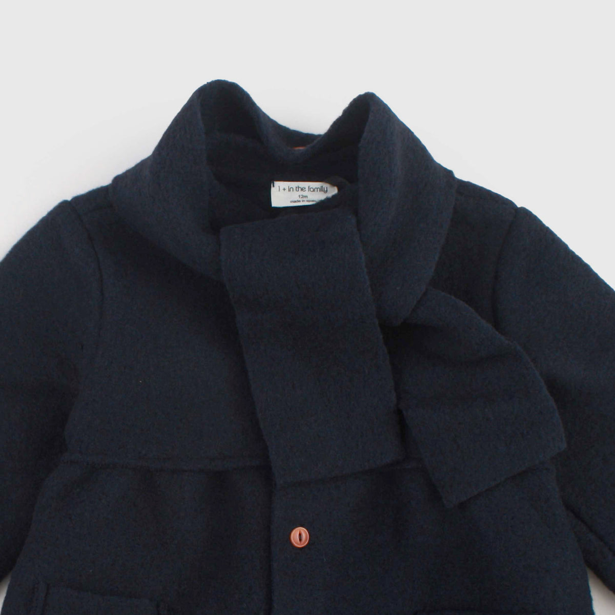Blue Coat with Scarf for Newborn by ONE MORE IN THE FAMILY