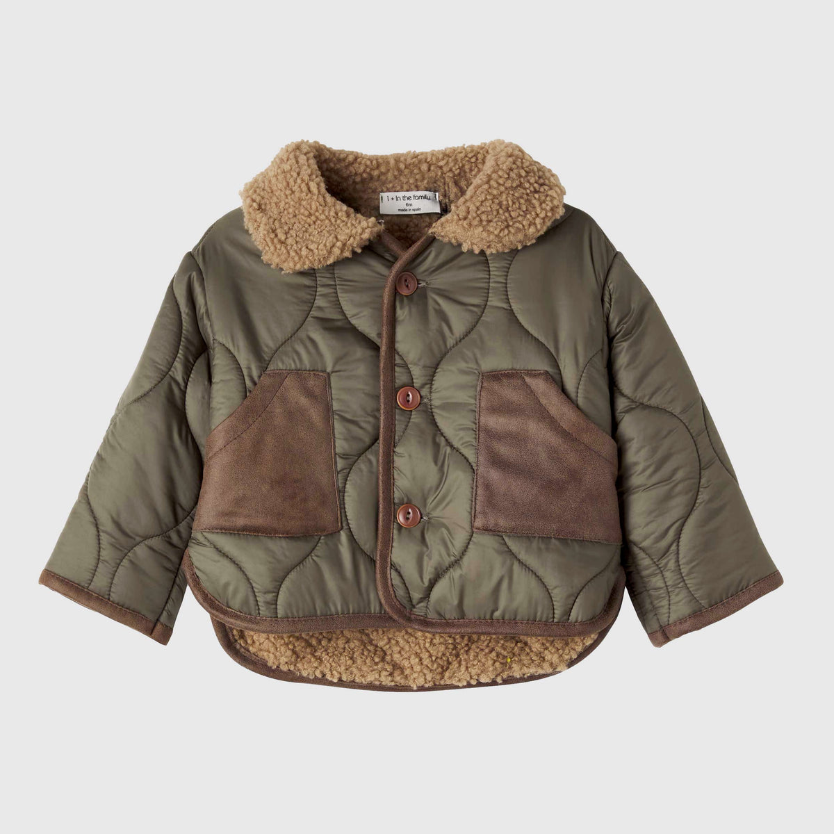 Green Quilted Baby Jacket by ONE MORE IN THE FAMILY
