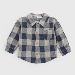 Camicia a Quadri Beige e Blu per Neonato by ONE MORE IN THE FAMILY