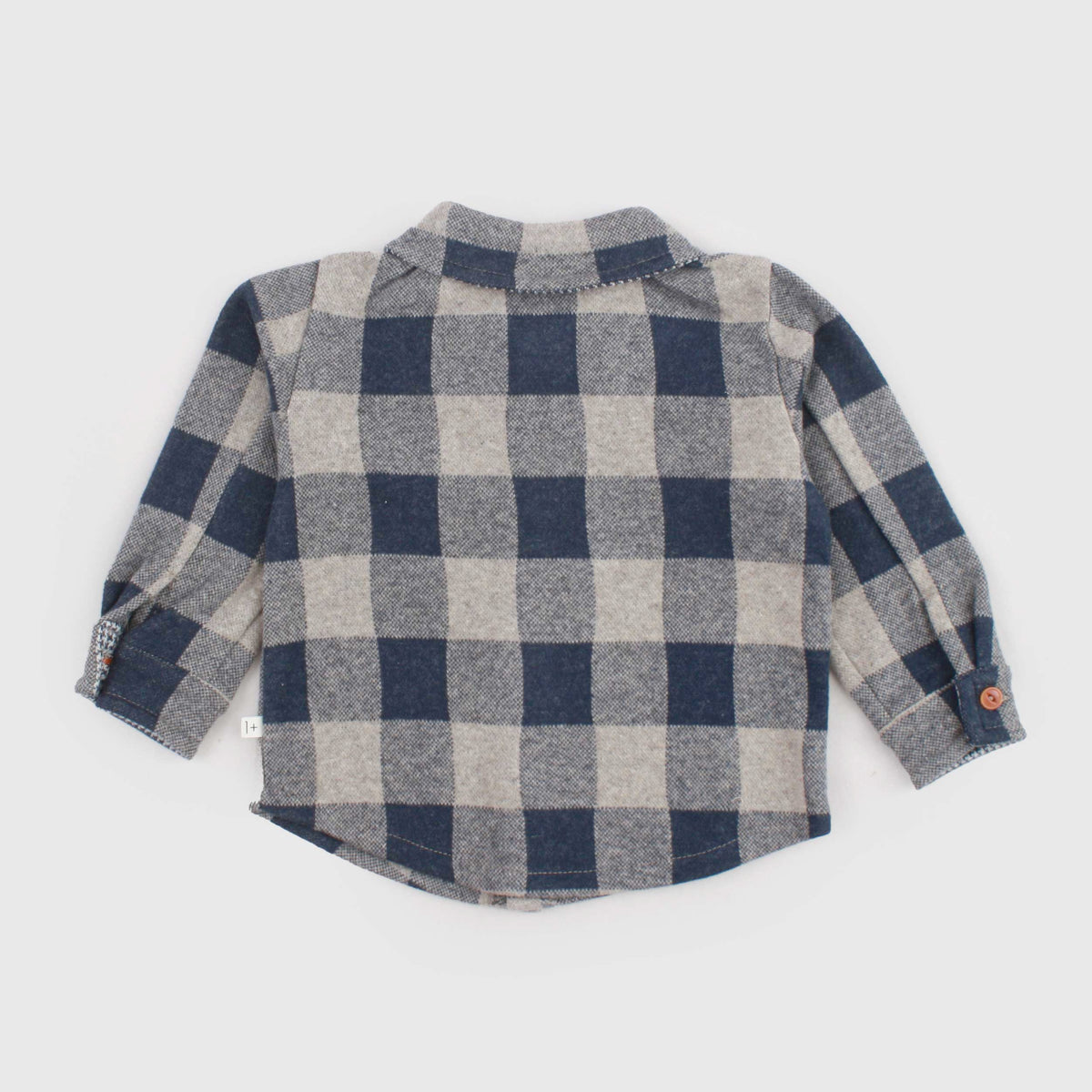Camicia a Quadri Beige e Blu per Neonato by ONE MORE IN THE FAMILY