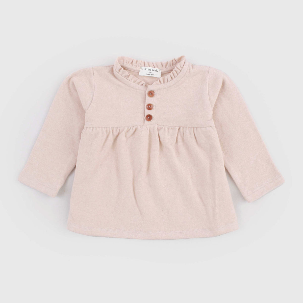 Light Pink Button-Up Sweater for Newborn by ONE MORE IN THE FAMILY