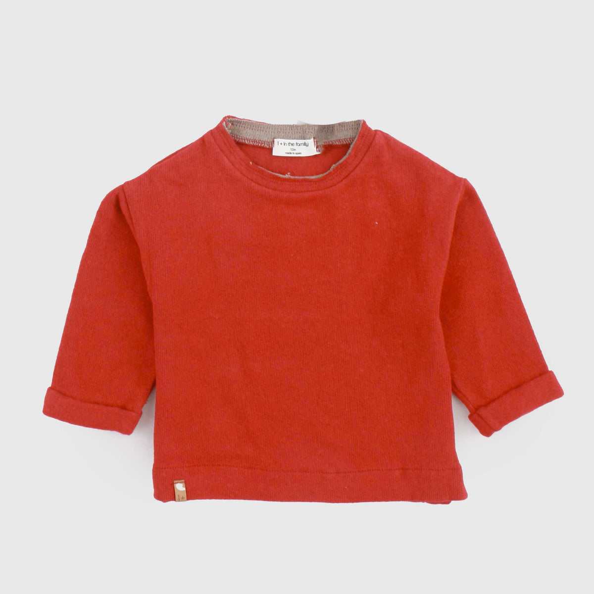 Red Cotton T-Shirt for Baby by ONE MORE IN THE FAMILY