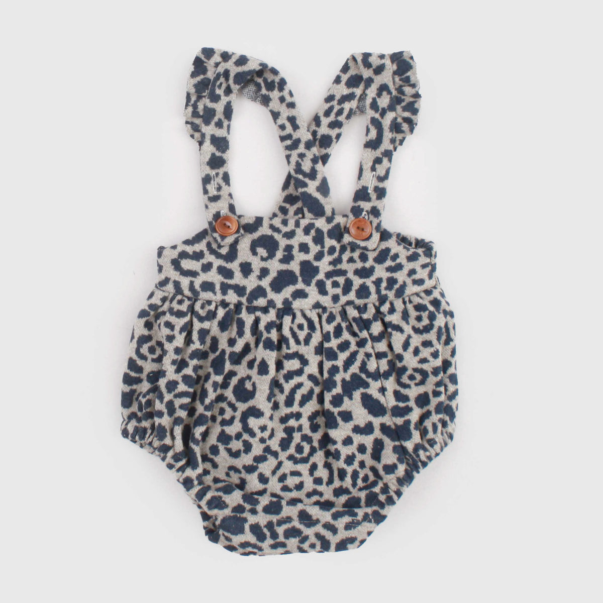Blue and Beige Spotted Dungarees for Neonata by ONE MORE IN THE FAMILY
