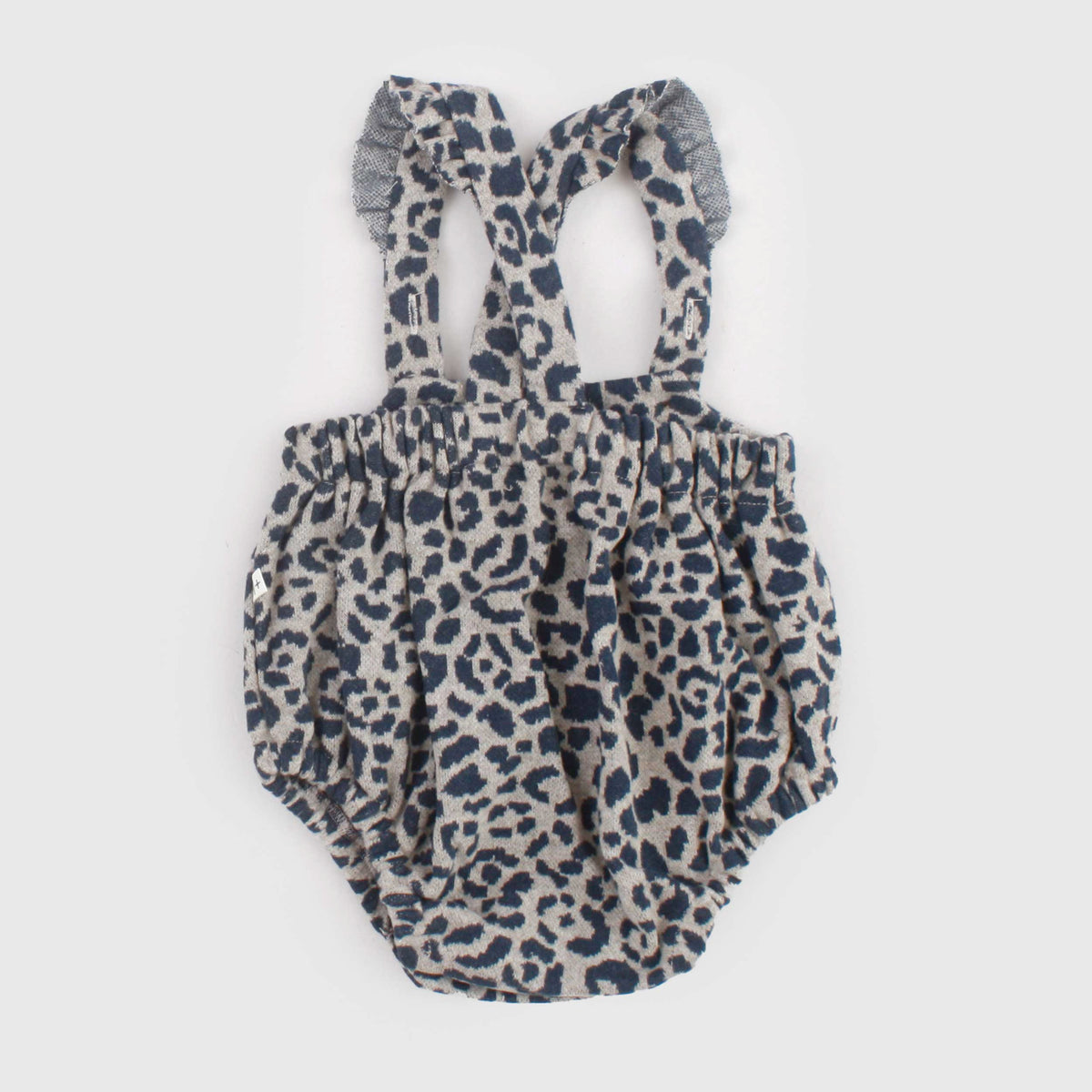 Blue and Beige Spotted Dungarees for Neonata by ONE MORE IN THE FAMILY