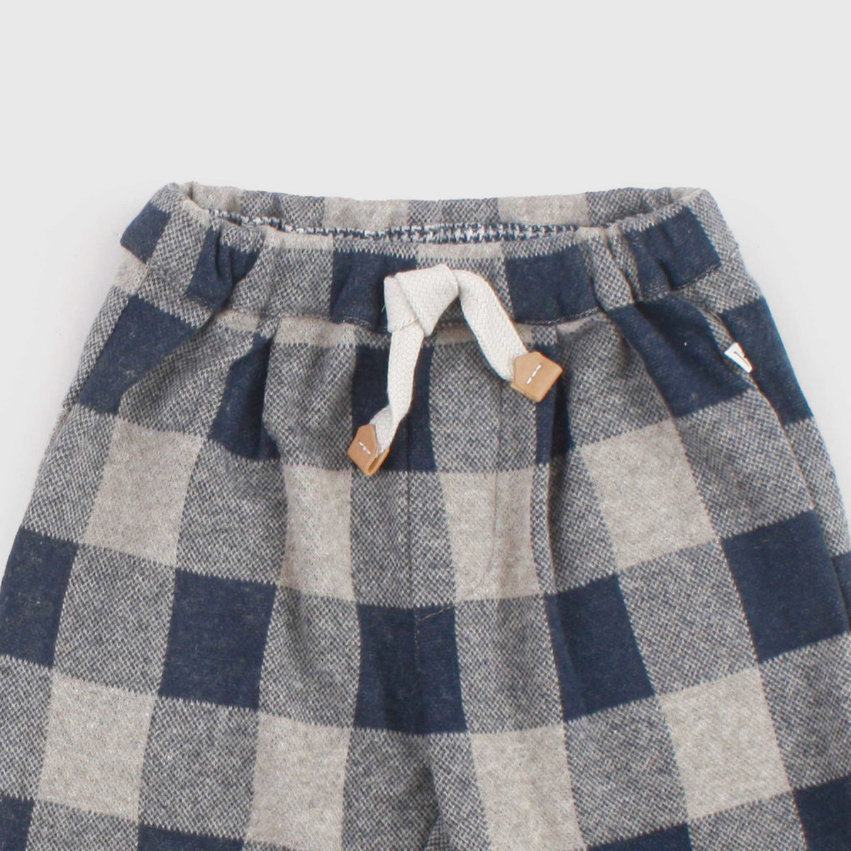 Blue and Grey Checked Trousers for Newborn by ONE MORE IN THE FAMILY
