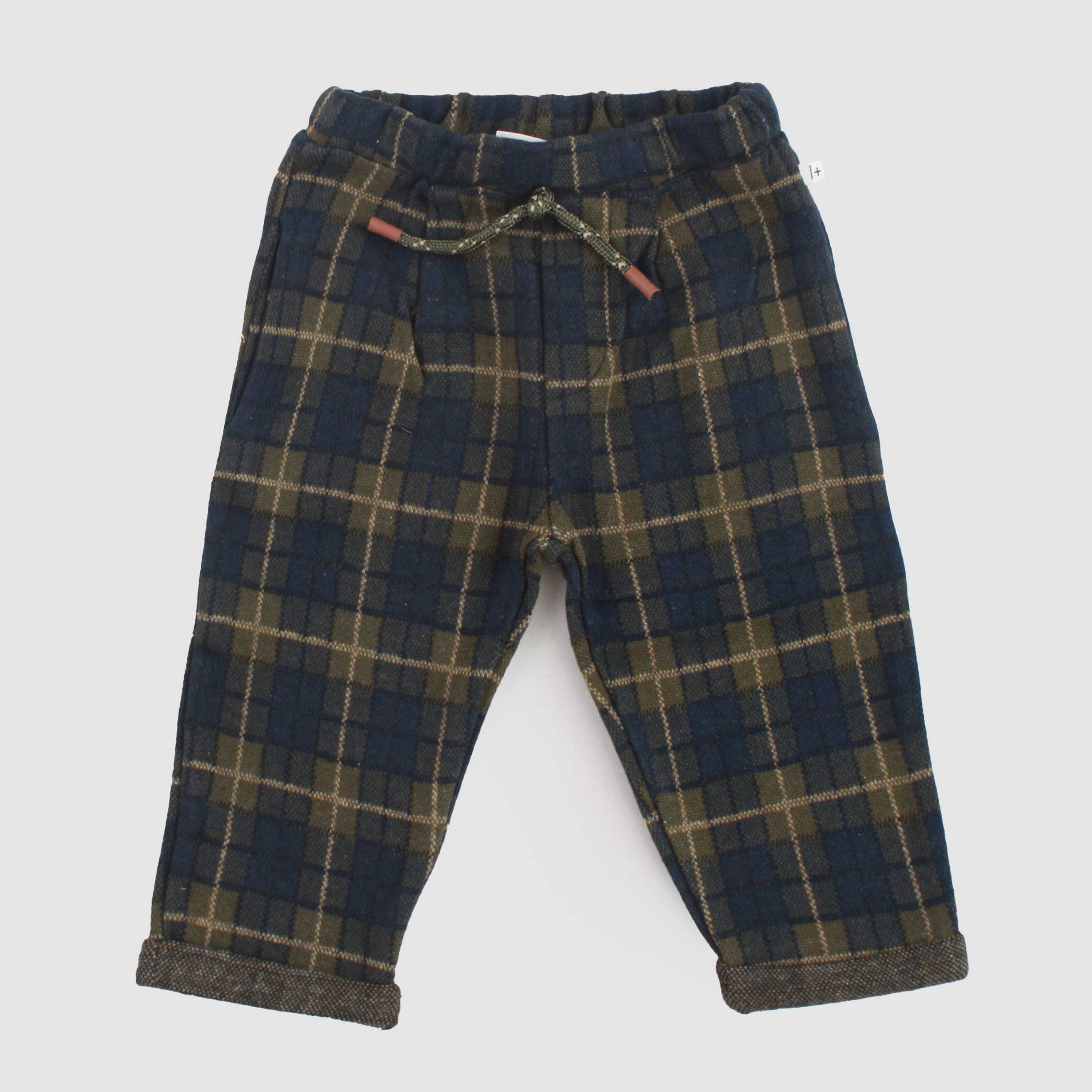 Green and Blue Check Trousers for Newborn by ONE MORE IN THE FAMILY