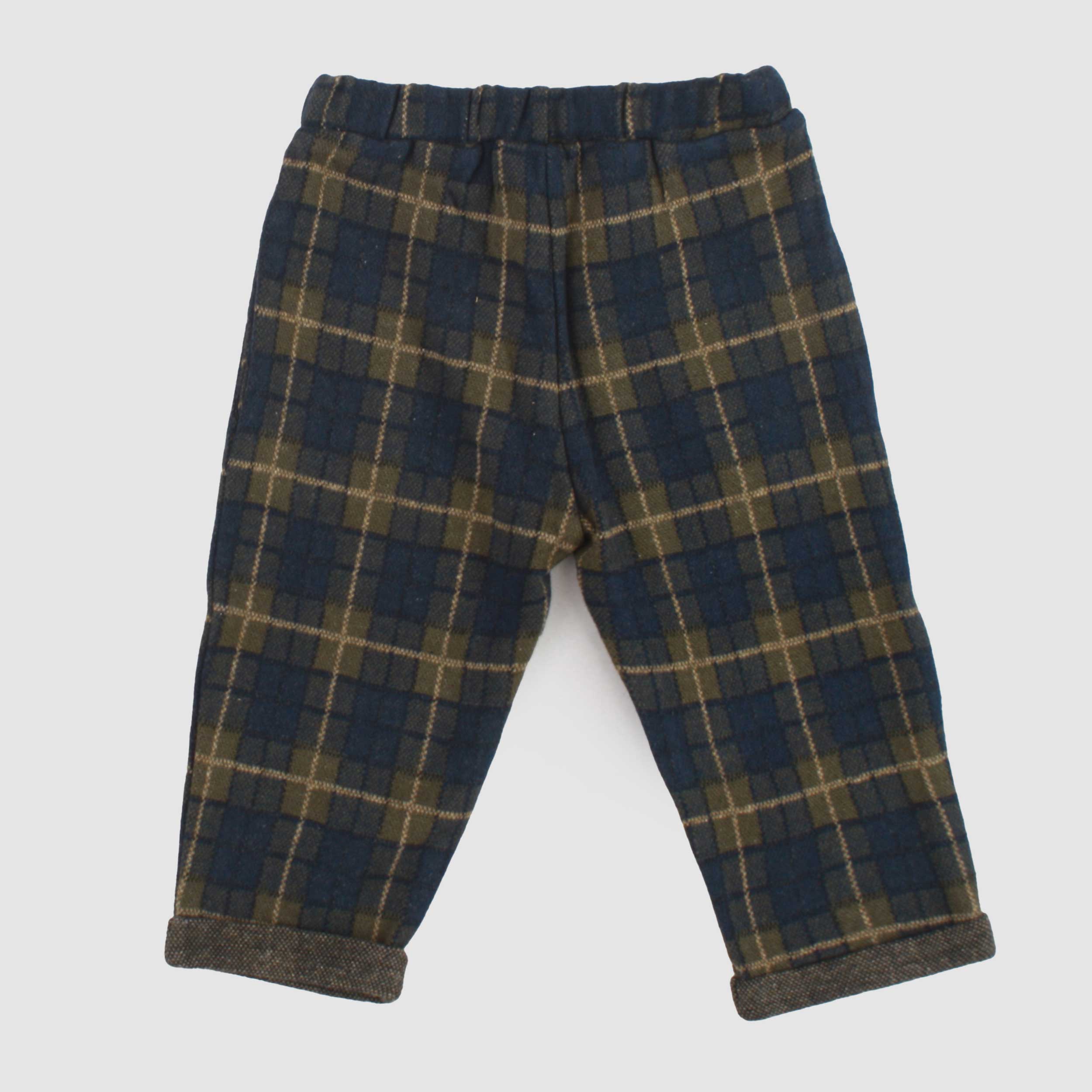 Green and Blue Check Trousers for Newborn by ONE MORE IN THE FAMILY