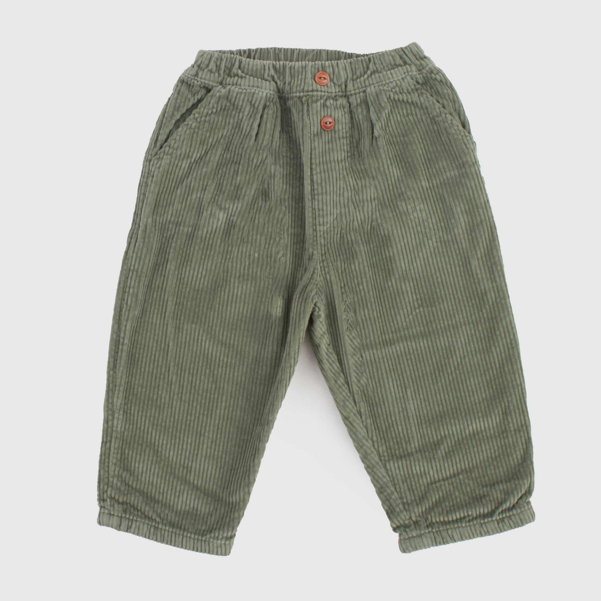 Green Velvet Trousers for Newborn by ONE MORE IN THE FAMILY