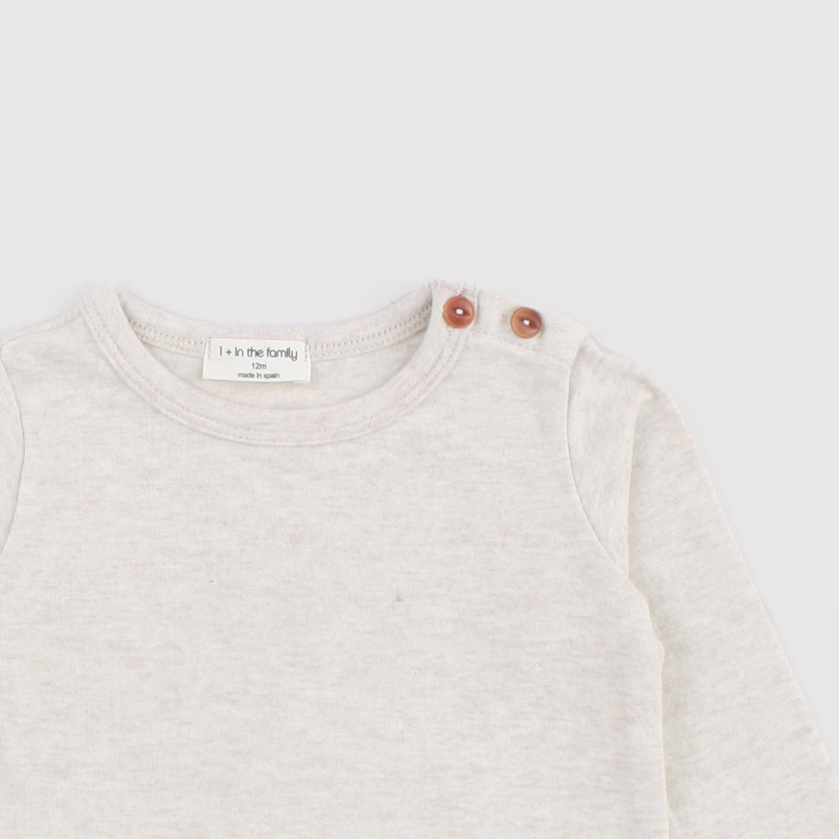 T-shirt Beige con Bottoni per Neonato by ONE MORE IN THE FAMILY