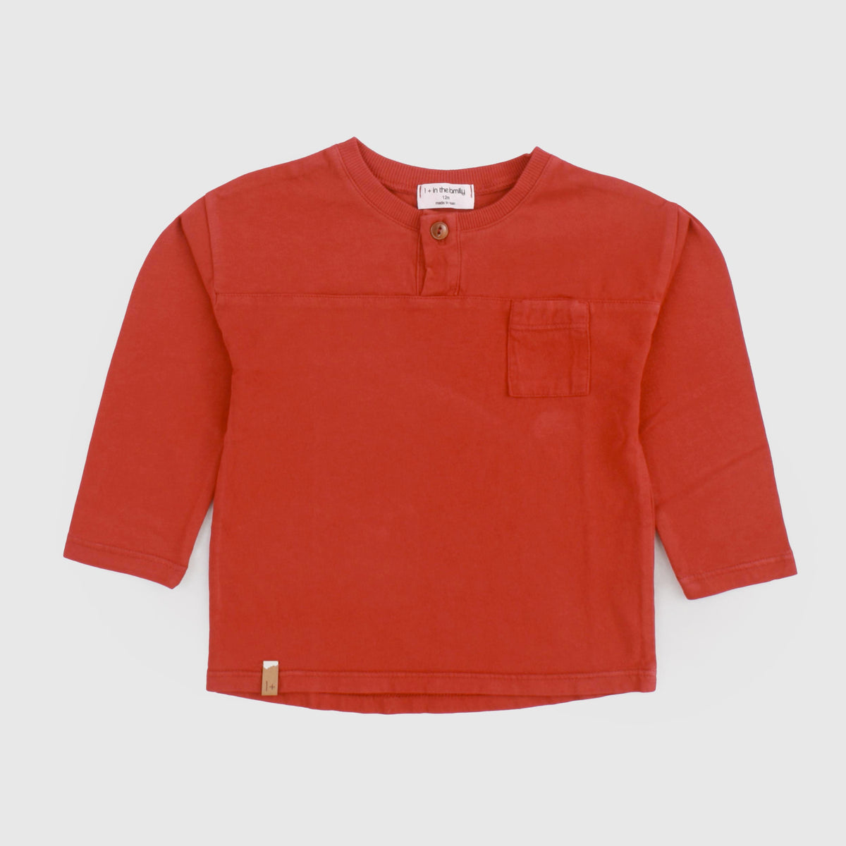 T-shirt Rossa con Taschino per Neonato by ONE MORE IN THE FAMILY
