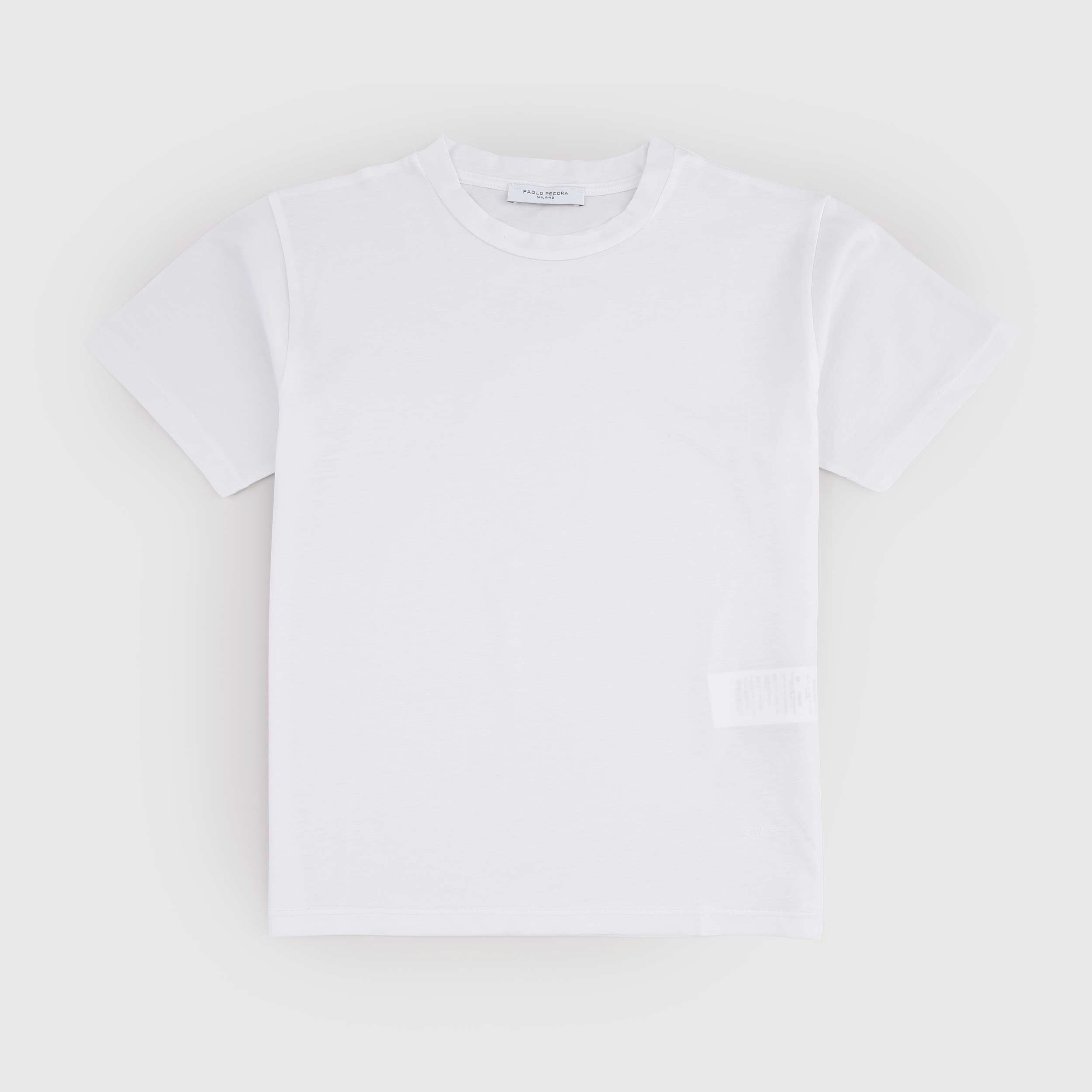 T-shirt Girocollo in Tessuto Fluido Firmata PAOLO PECORA