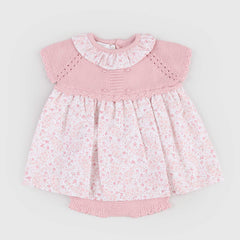 Pink Dress with Culottes by PECESA