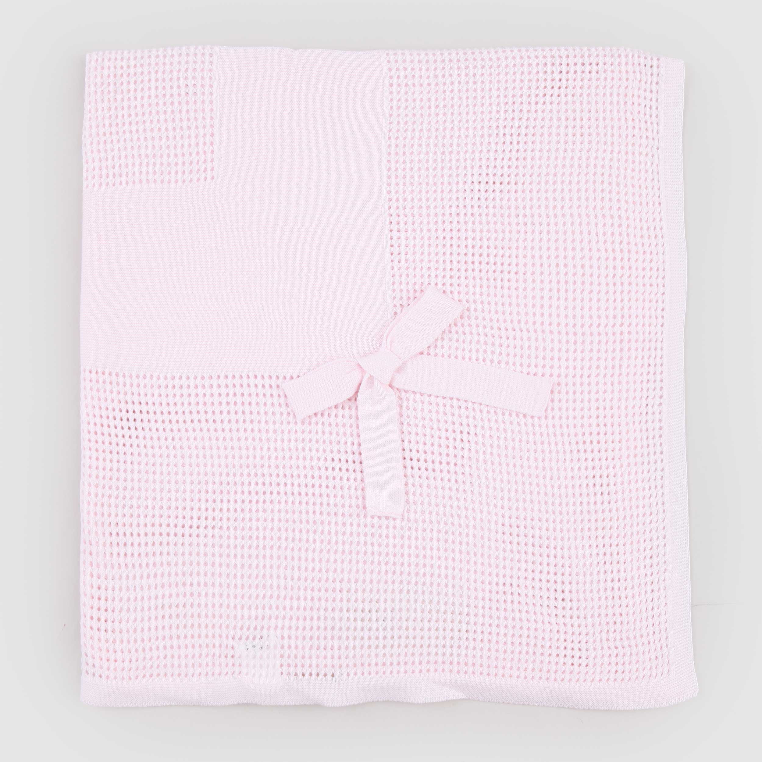 Copertina Rosa con Lavorazione ai Ferri Firmata PECESA